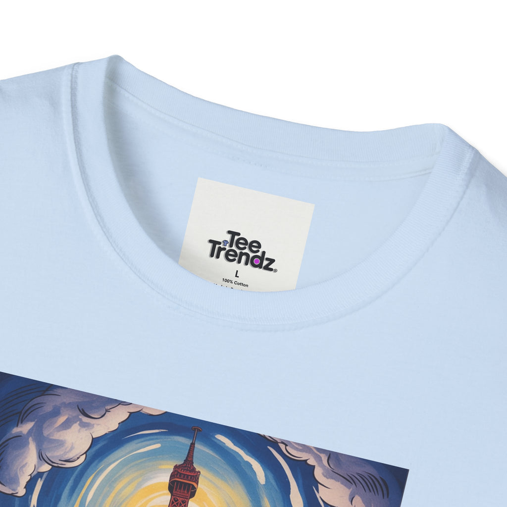 Visit Paris T-Shirt - Vintage Eiffel Tower Travel Poster Tee