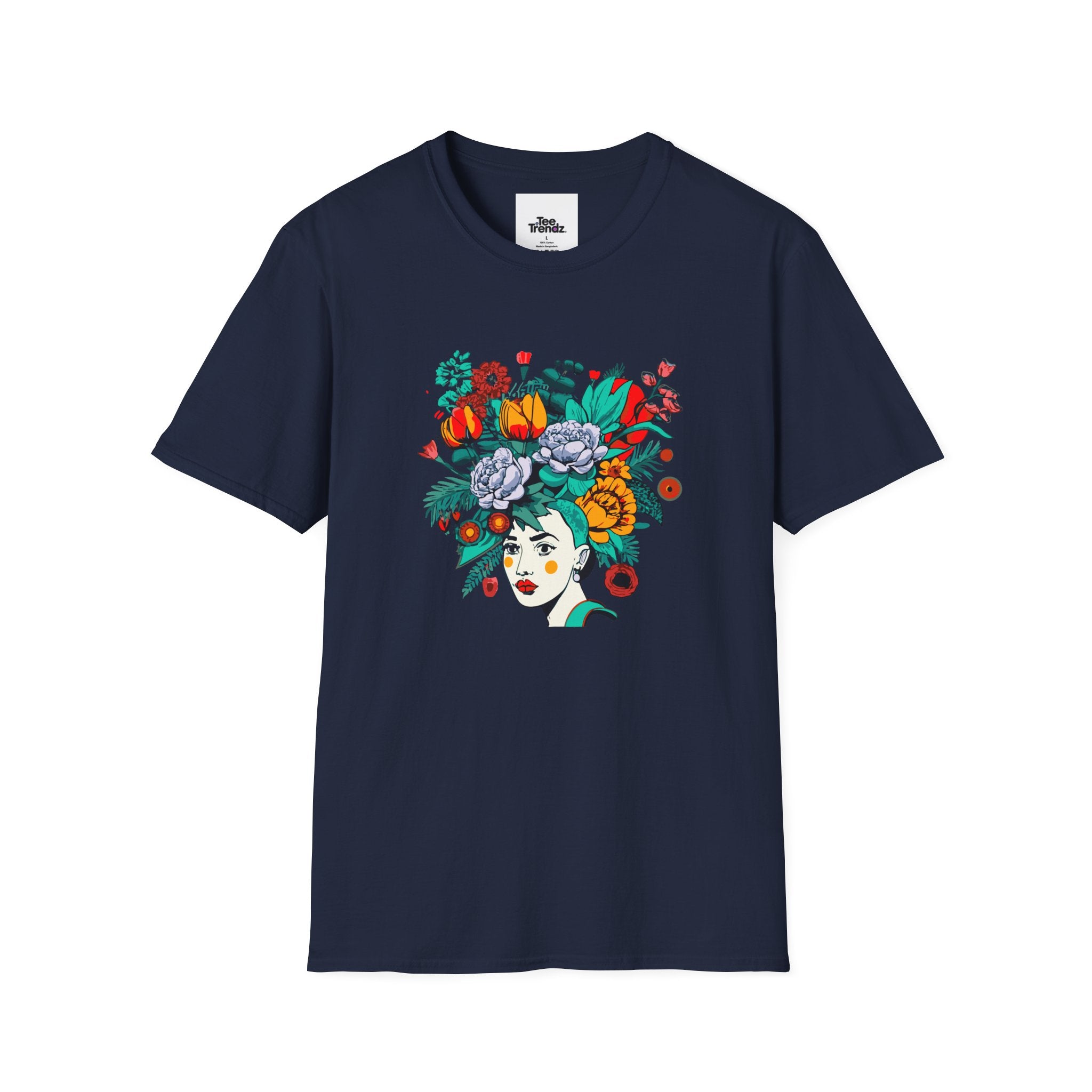 Floral Frida-Inspired Portrait T-Shirt