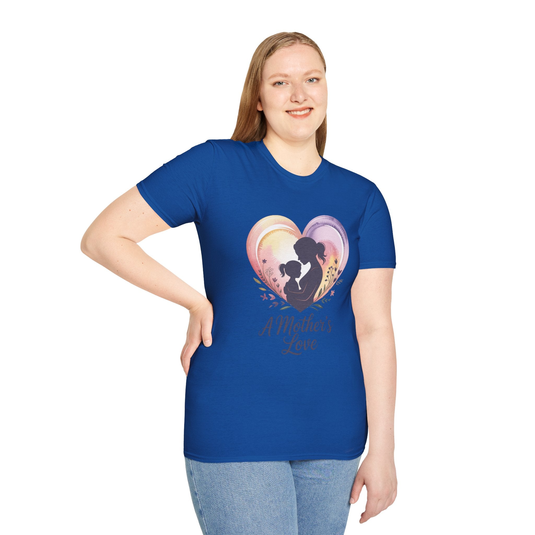 Mother's Love T-Shirt — Silhouette Heart Mom & Child Graphic (Mother's Day Gift)