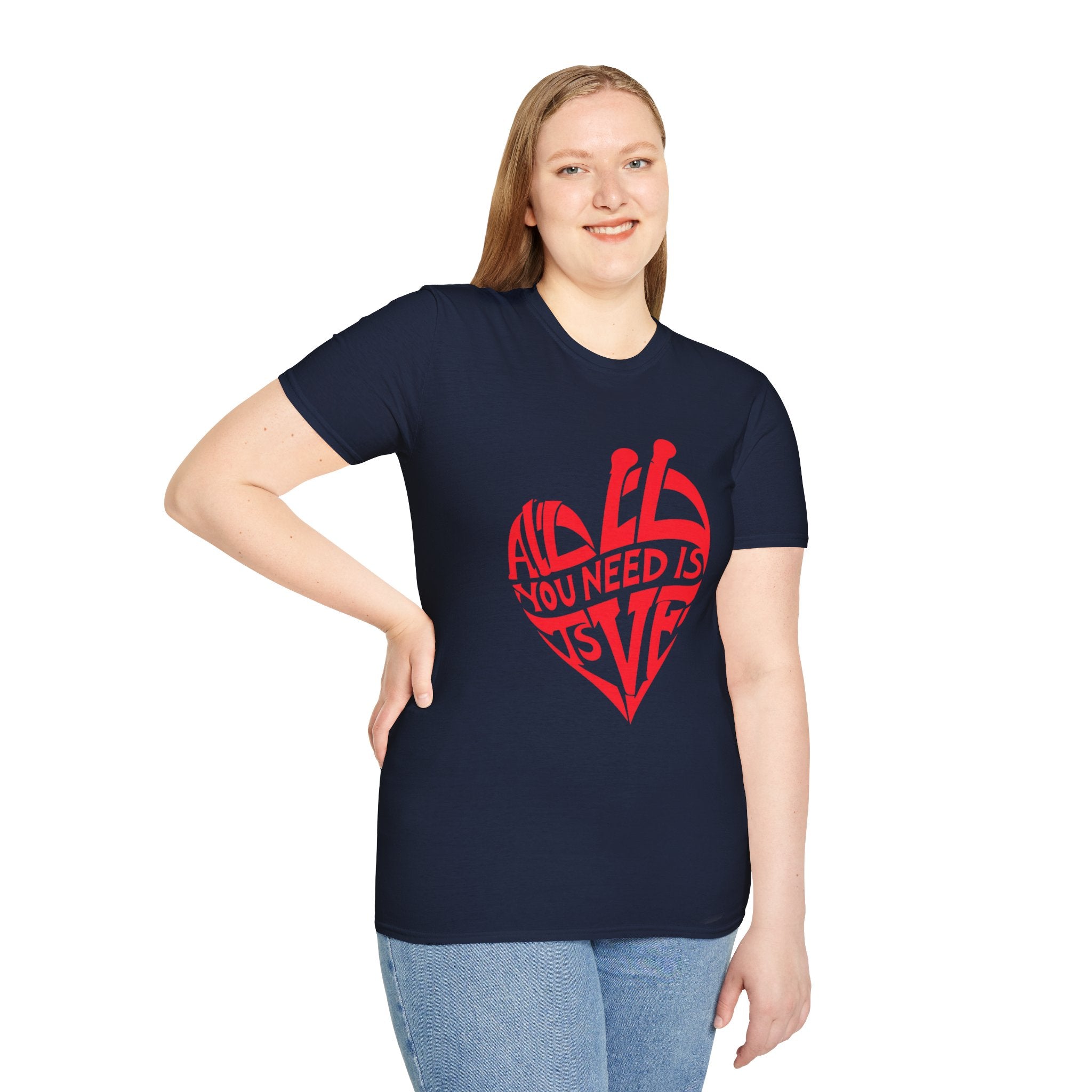 Love Heart T-Shirt — "All You Need Is Love" Retro Graphic