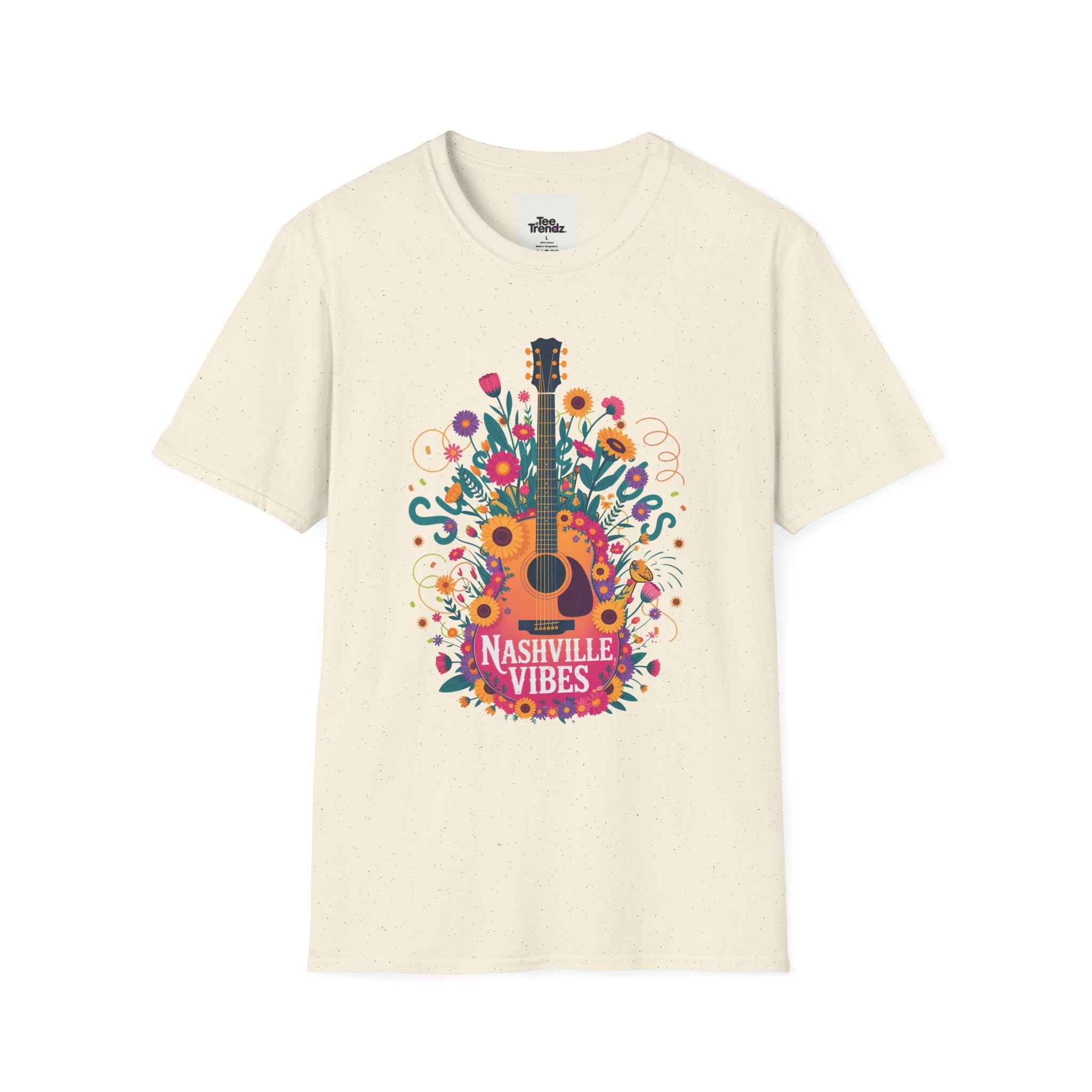 Nashville Vibes Guitar T-Shirt – Floral Music Festival Tee