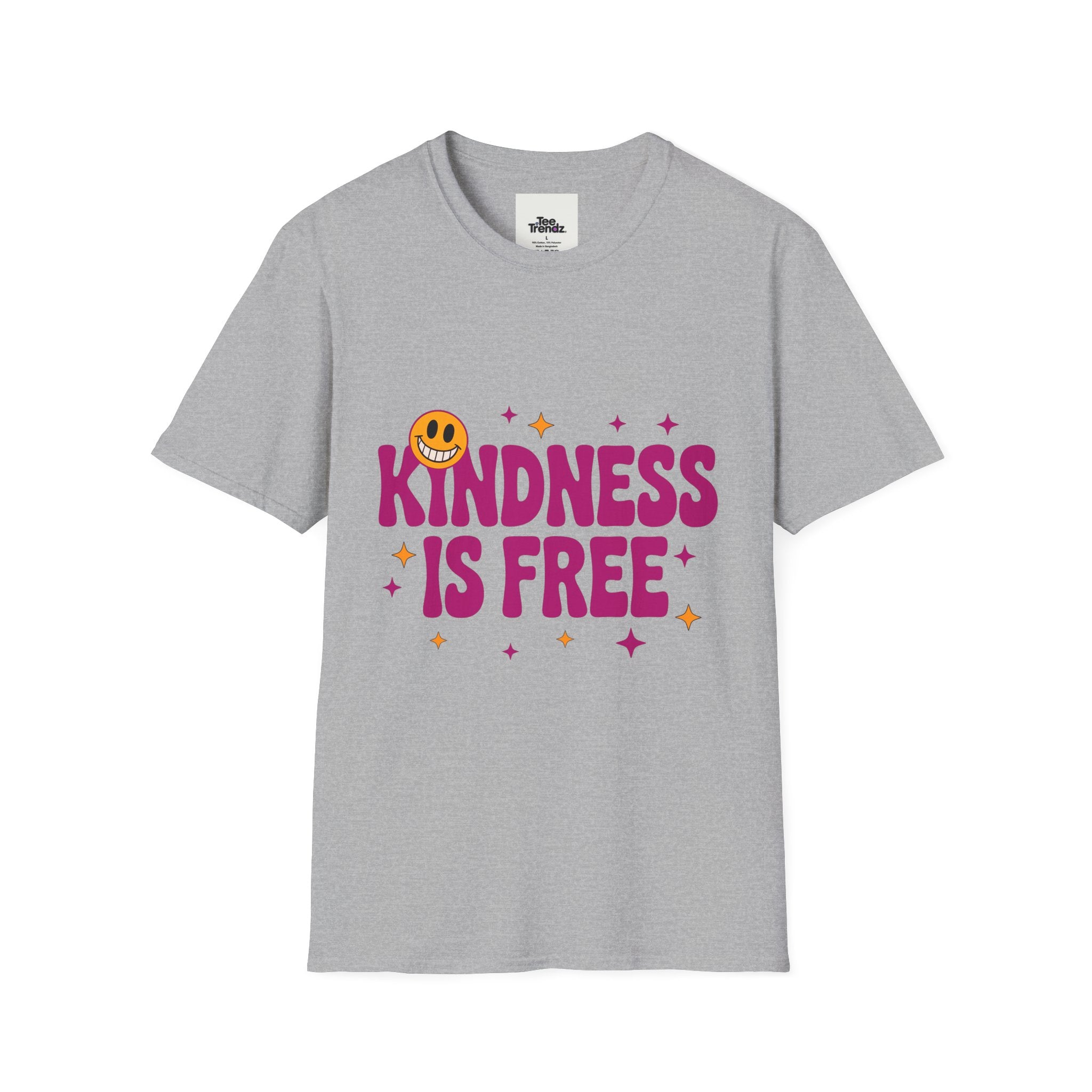 Kindness Is Free T-Shirt — Positive Message Smile Tee