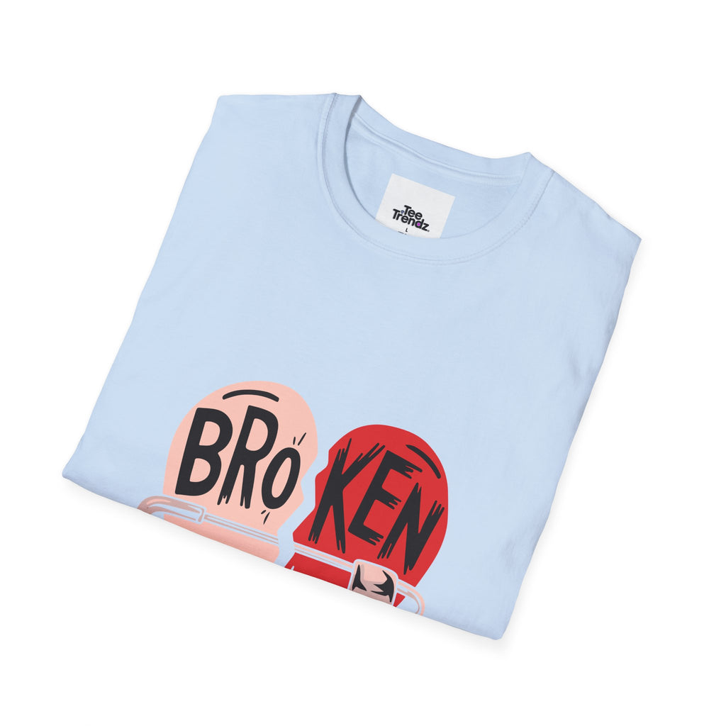 Broken Heart Graphic T-Shirt — Heart Safety Pin Design
