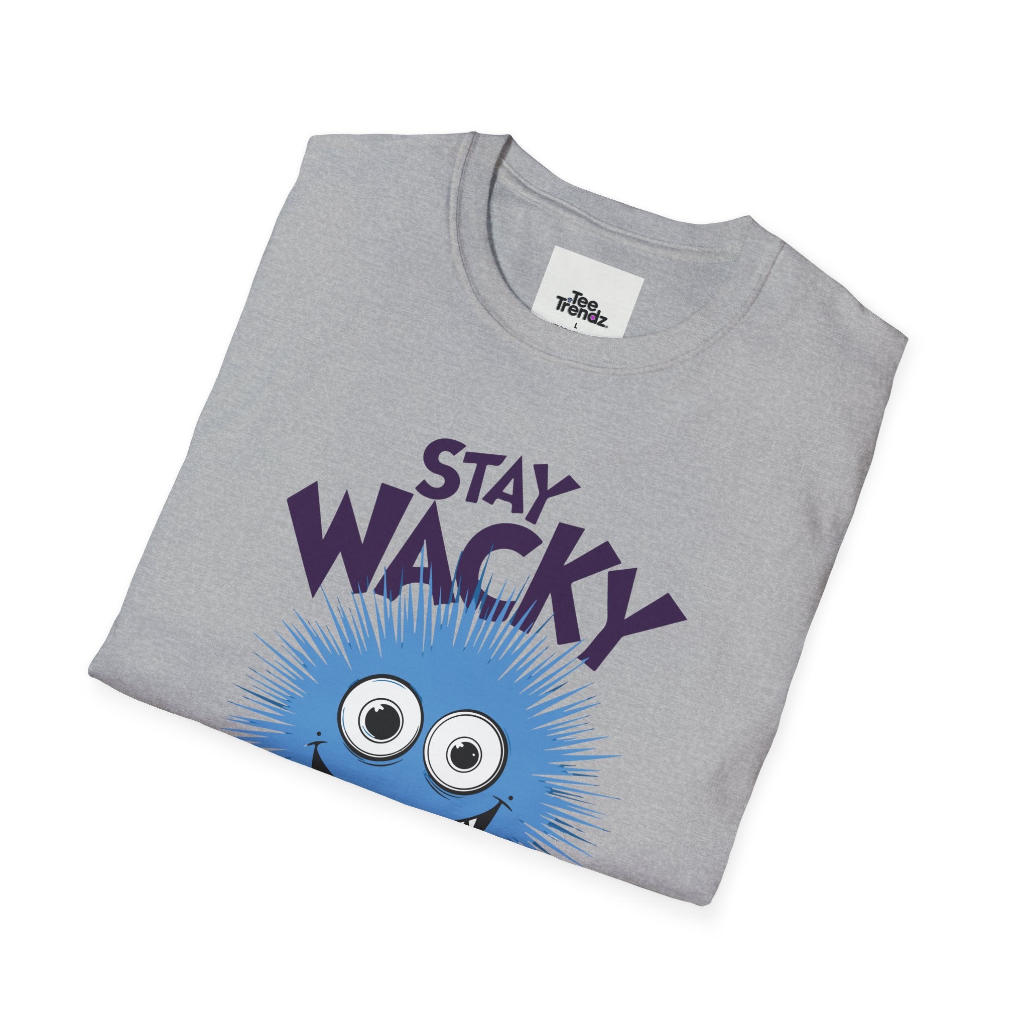 Stay Wacky Bruh T-Shirt — Funny Blue Fuzzy Monster Graphic Tee