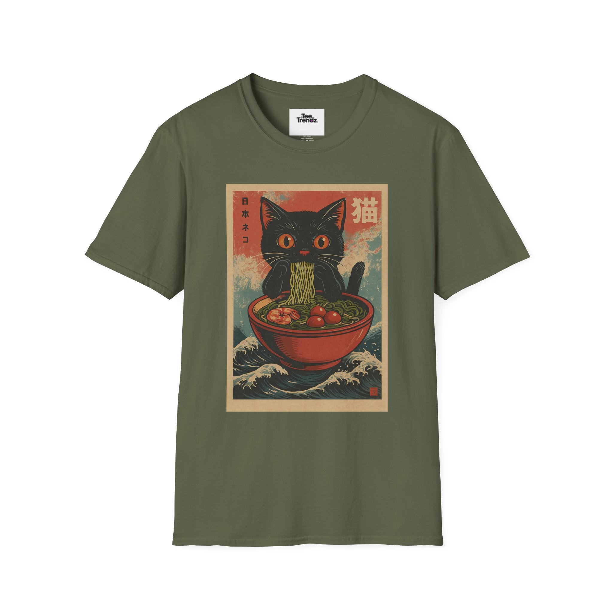 Cat Ramen T-Shirt — Vintage Japanese Neko Bowl Graphic Tee
