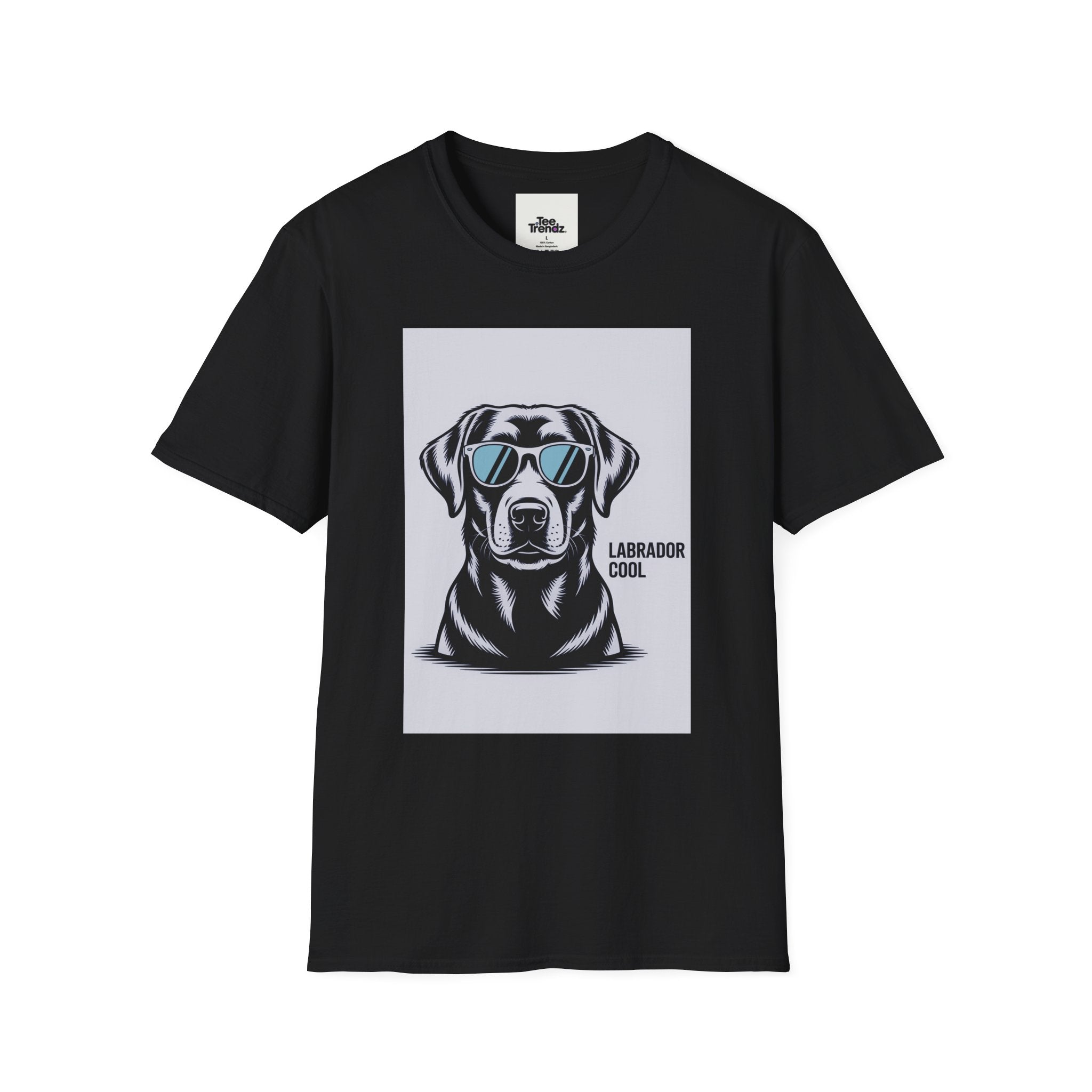 Labrador Cool T-Shirt — Black Lab with Sunglasses Graphic