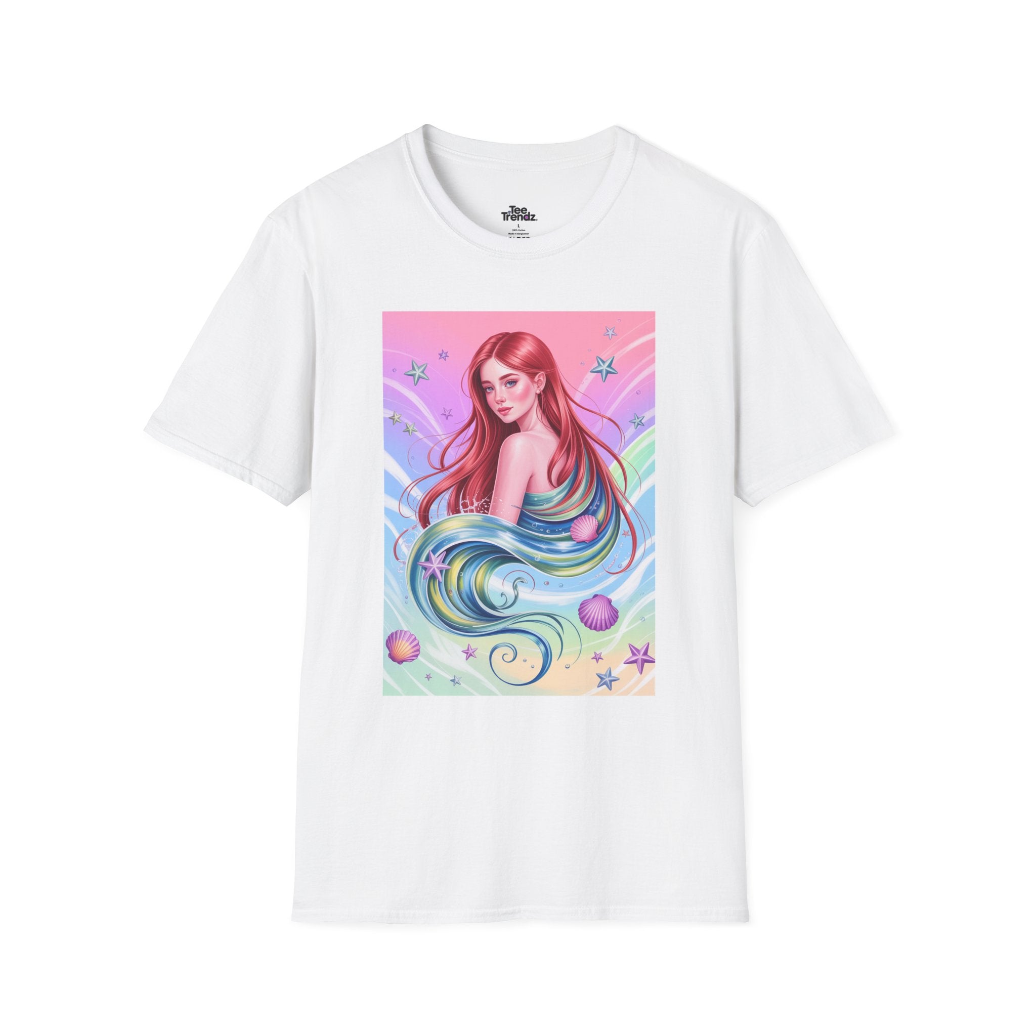 Mermaid Fantasy T-Shirt — Pastel Cosmic Sea Girl Graphic Tee