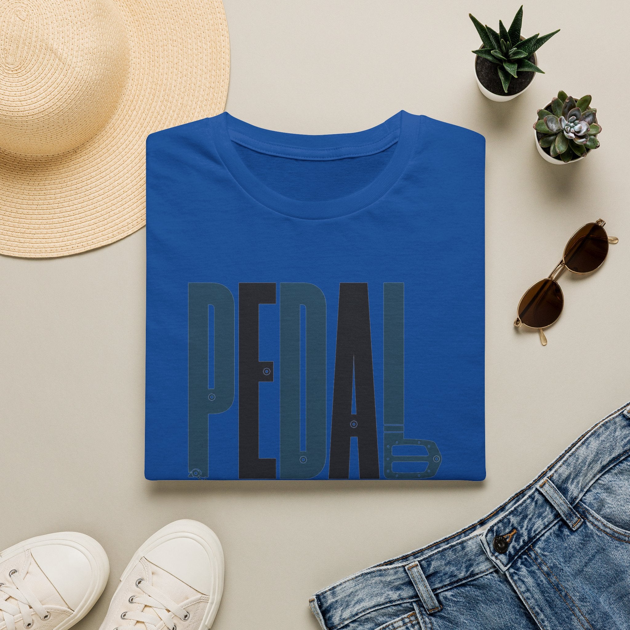 Pedal More T‑Shirt — Cycling Graphic Tee with Bike Pedal & Gear Design