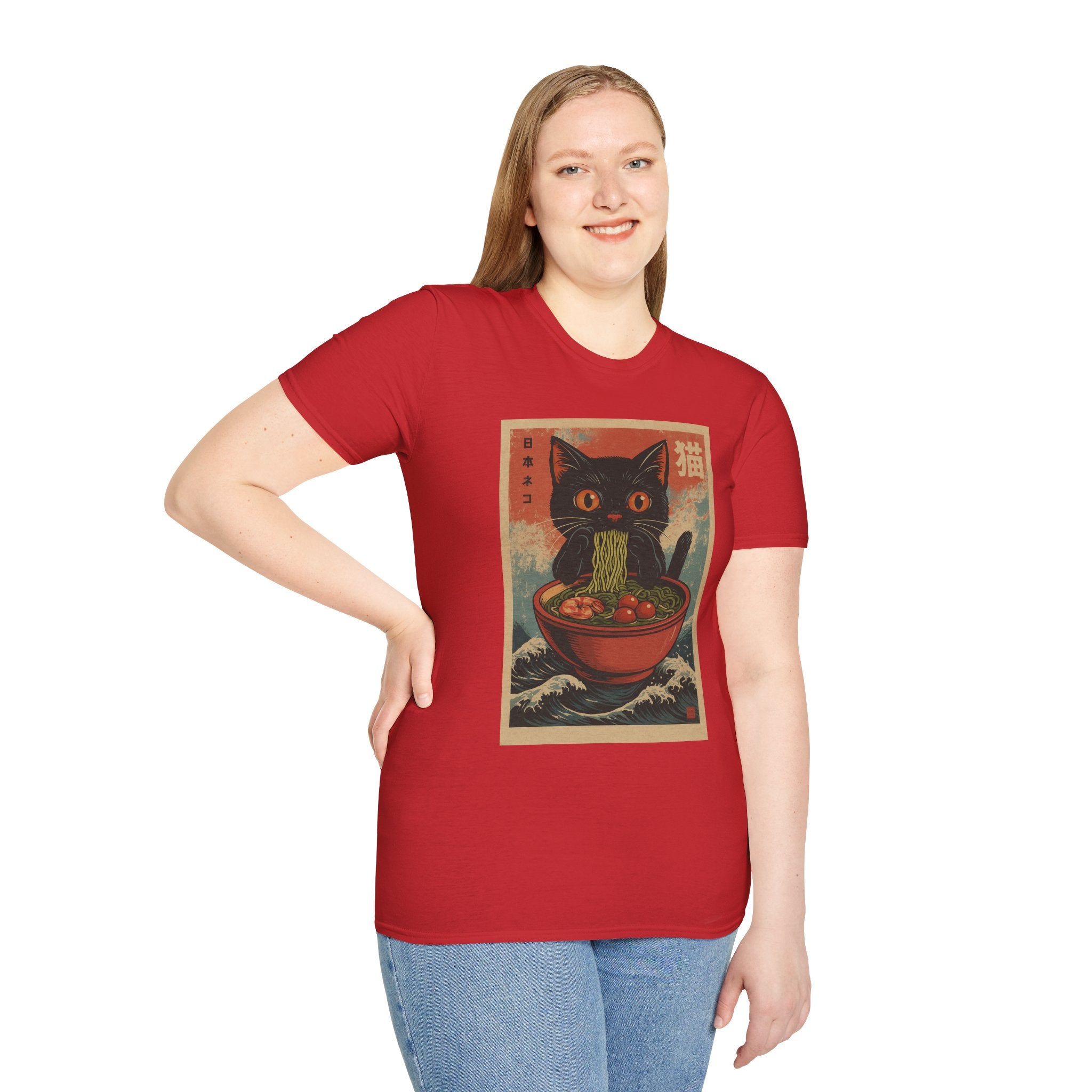 Cat Ramen T-Shirt — Vintage Japanese Neko Bowl Graphic Tee