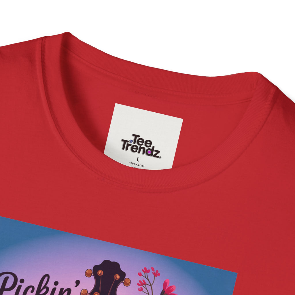 Banjo Floral Tee — "Pickin' Petals, Pickin' Strings" Nashville Summer Vibes