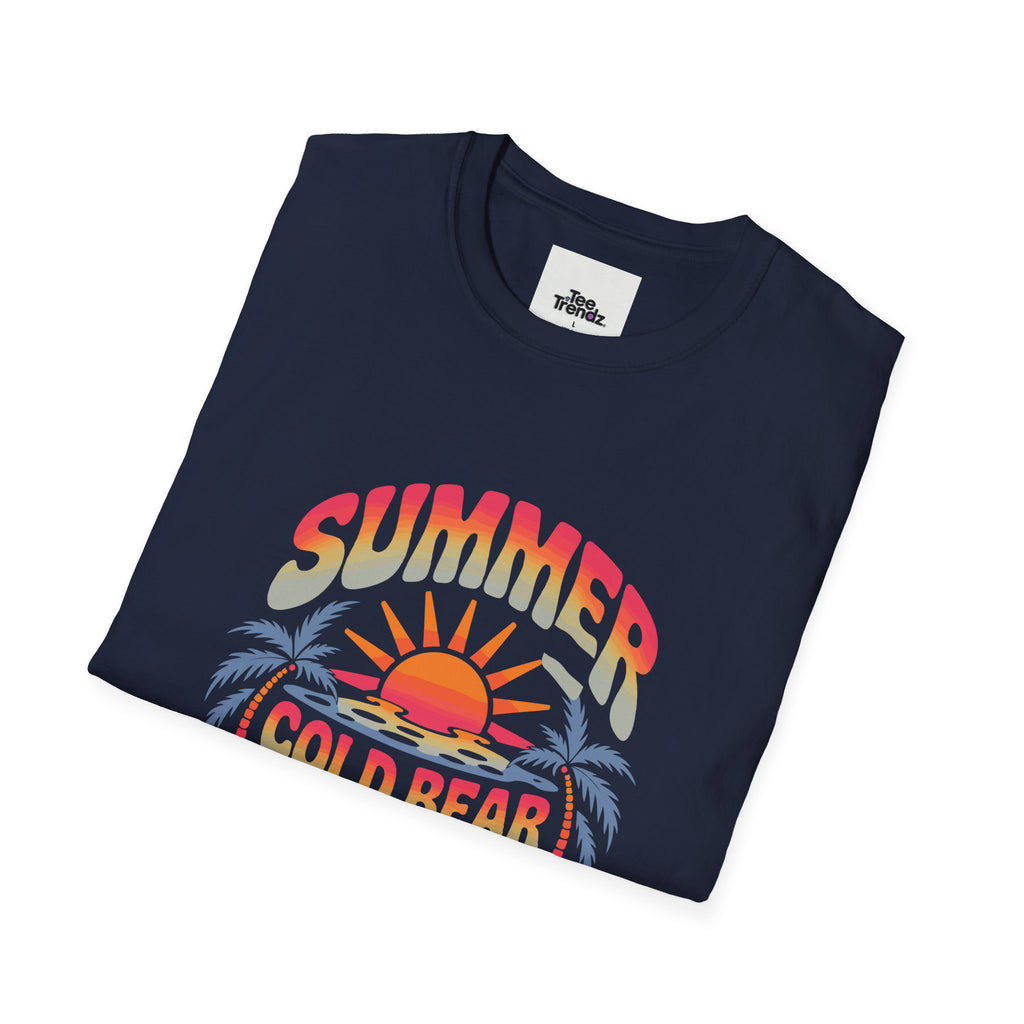 Summer Graphic T-Shirt — "Cold Bear Hot Sun" Retro Beach Tee