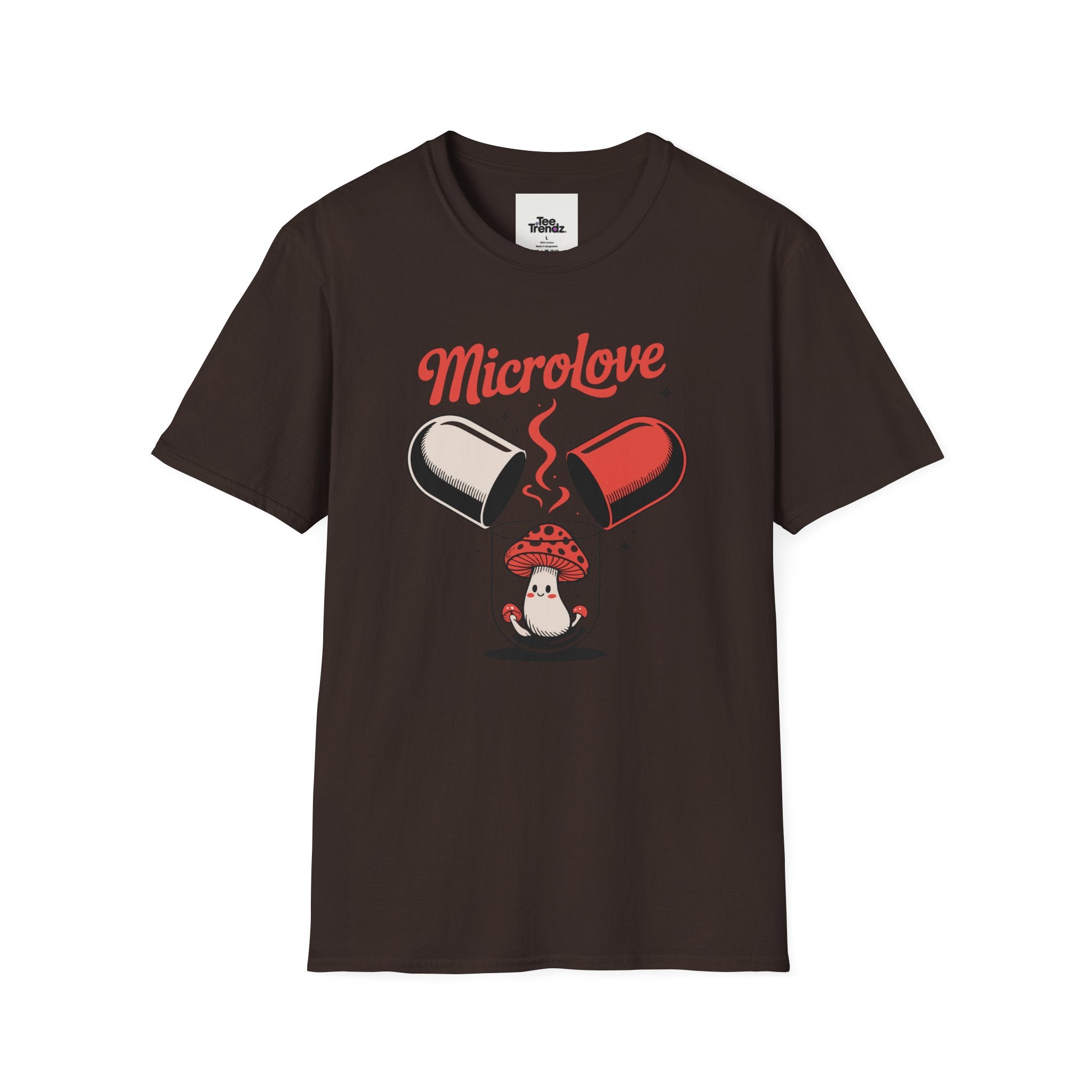 T-Shirt — "Microlove" Cute Mushroom Capsule Graphic Tee