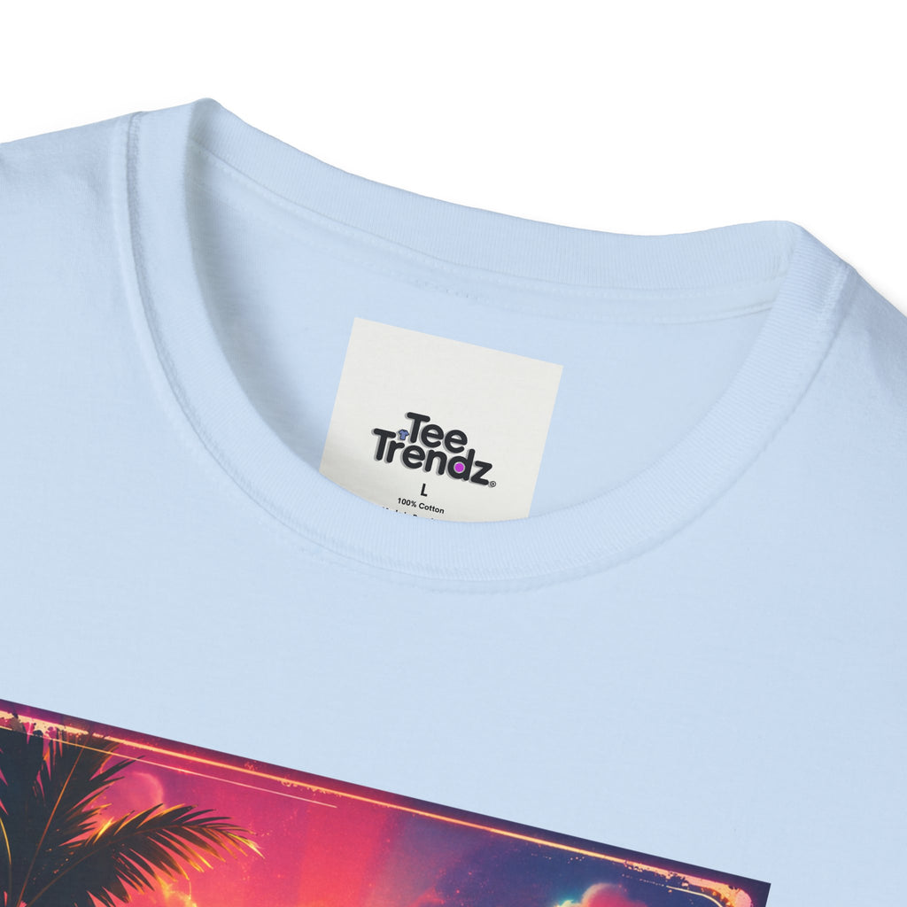 Summer Never Ends T-Shirt — Retro Tropical Sunset Beach Tee