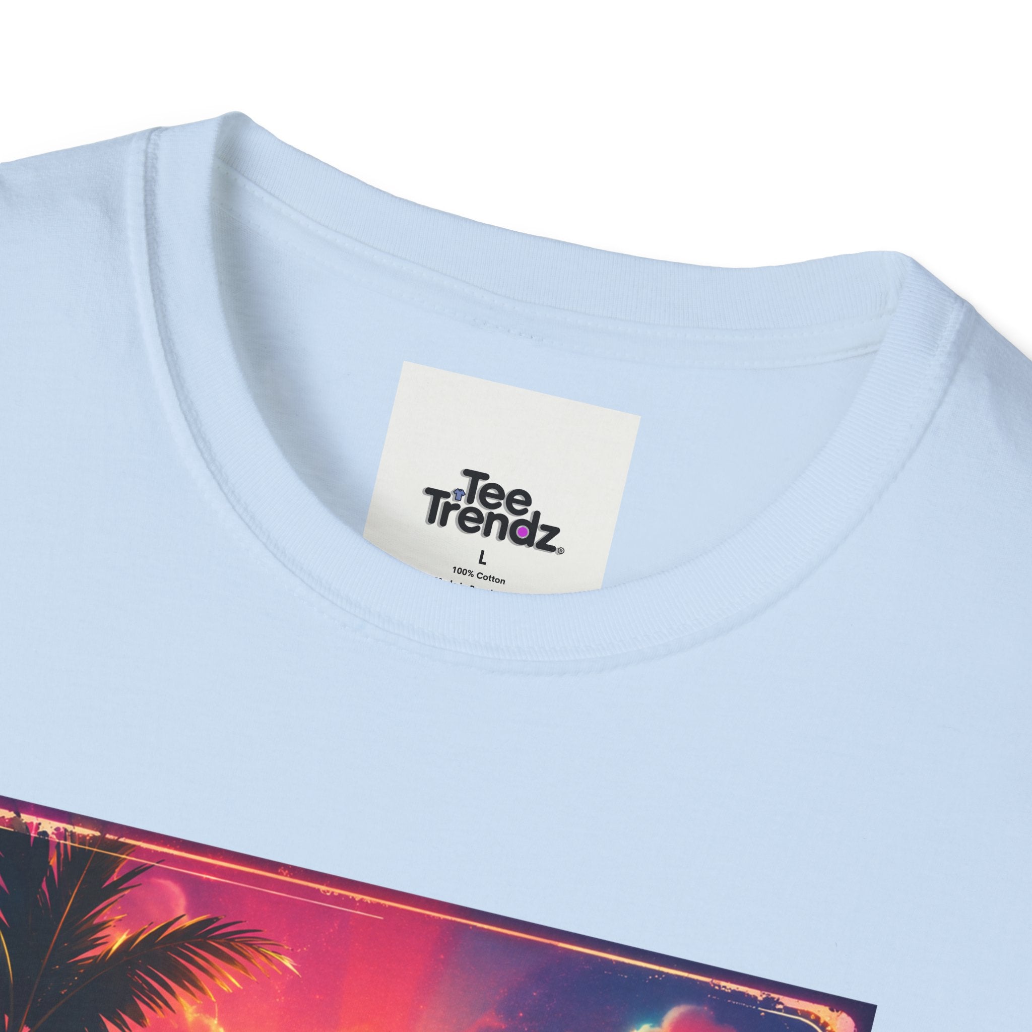 Summer Never Ends T-Shirt — Retro Tropical Sunset Beach Tee