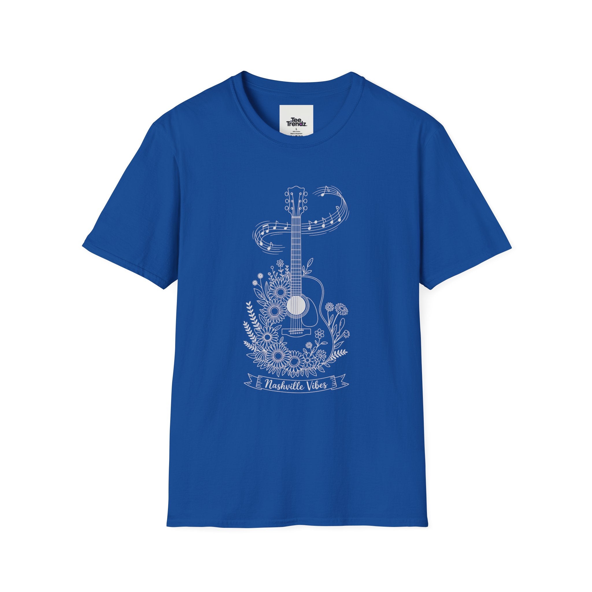 Acoustic Floral Guitar T-Shirt — 'A Heartwide Water I...' Music Tee for Songwriters & Folk Lovers