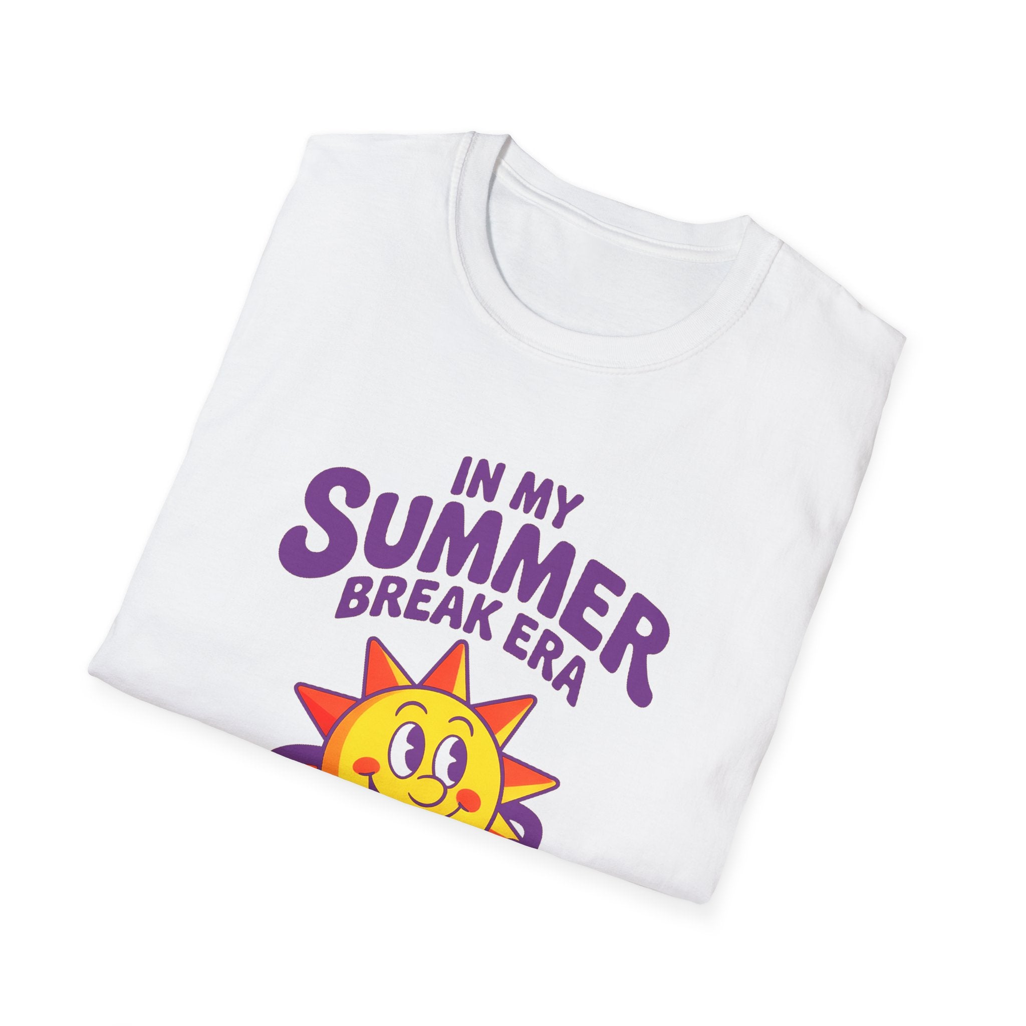 Summer Break Era T‑Shirt – Retro Smiling Sun Graphic
