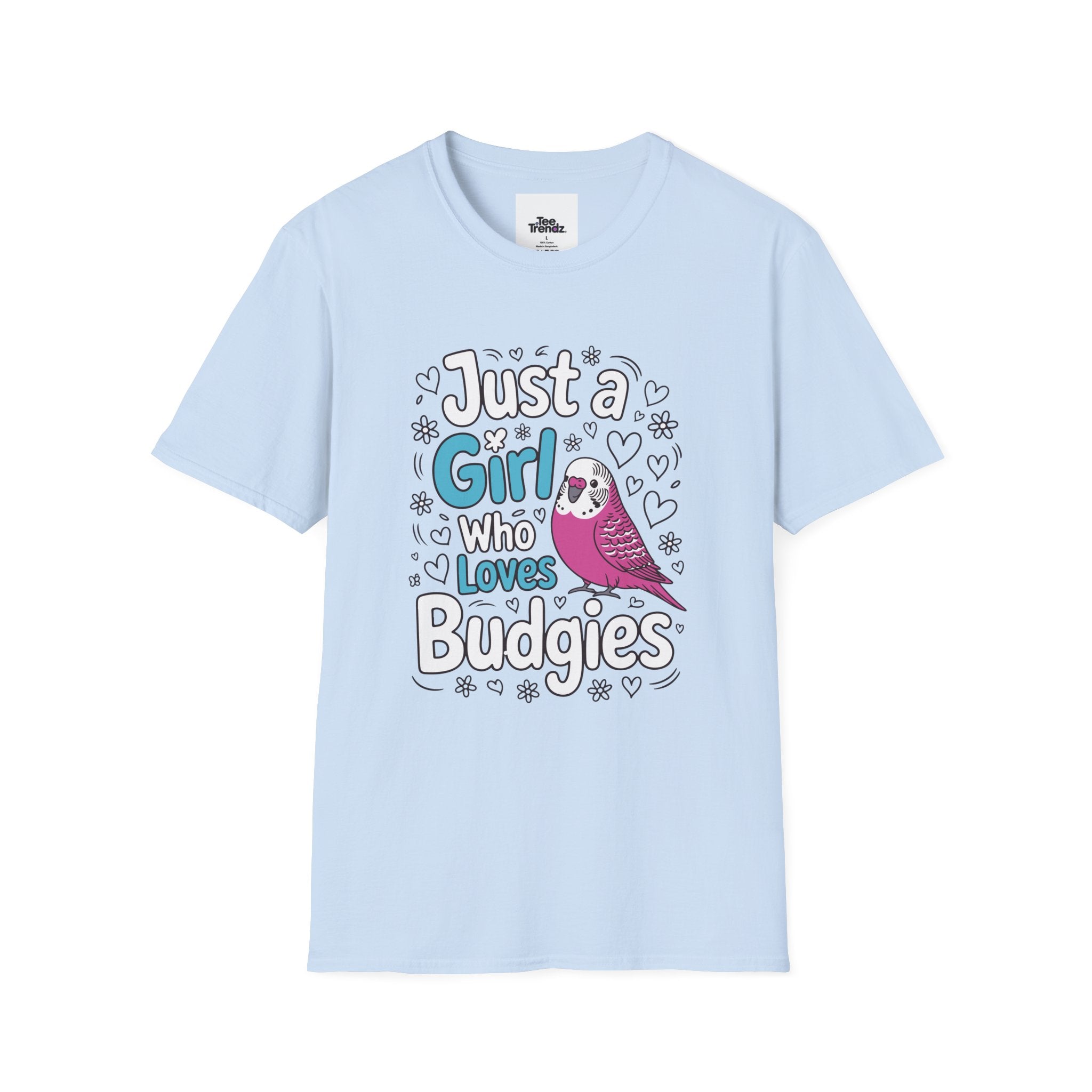 Just a Girl Who Loves Budgies T-Shirt – Cute Budgie Parakeet Tee for Bird Lovers
