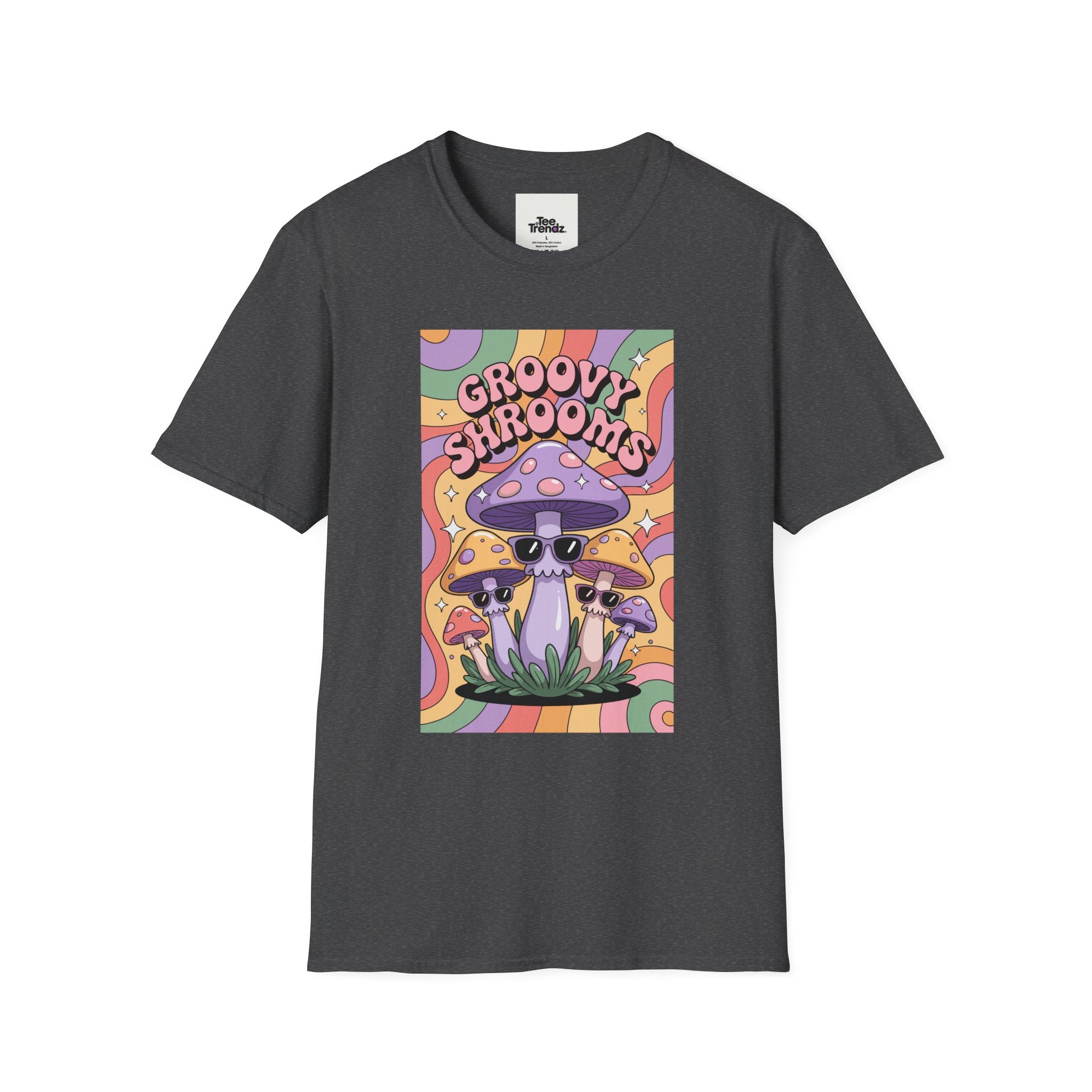 Groovy Shrooms T-Shirt – Retro Psychedelic Mushroom Tee