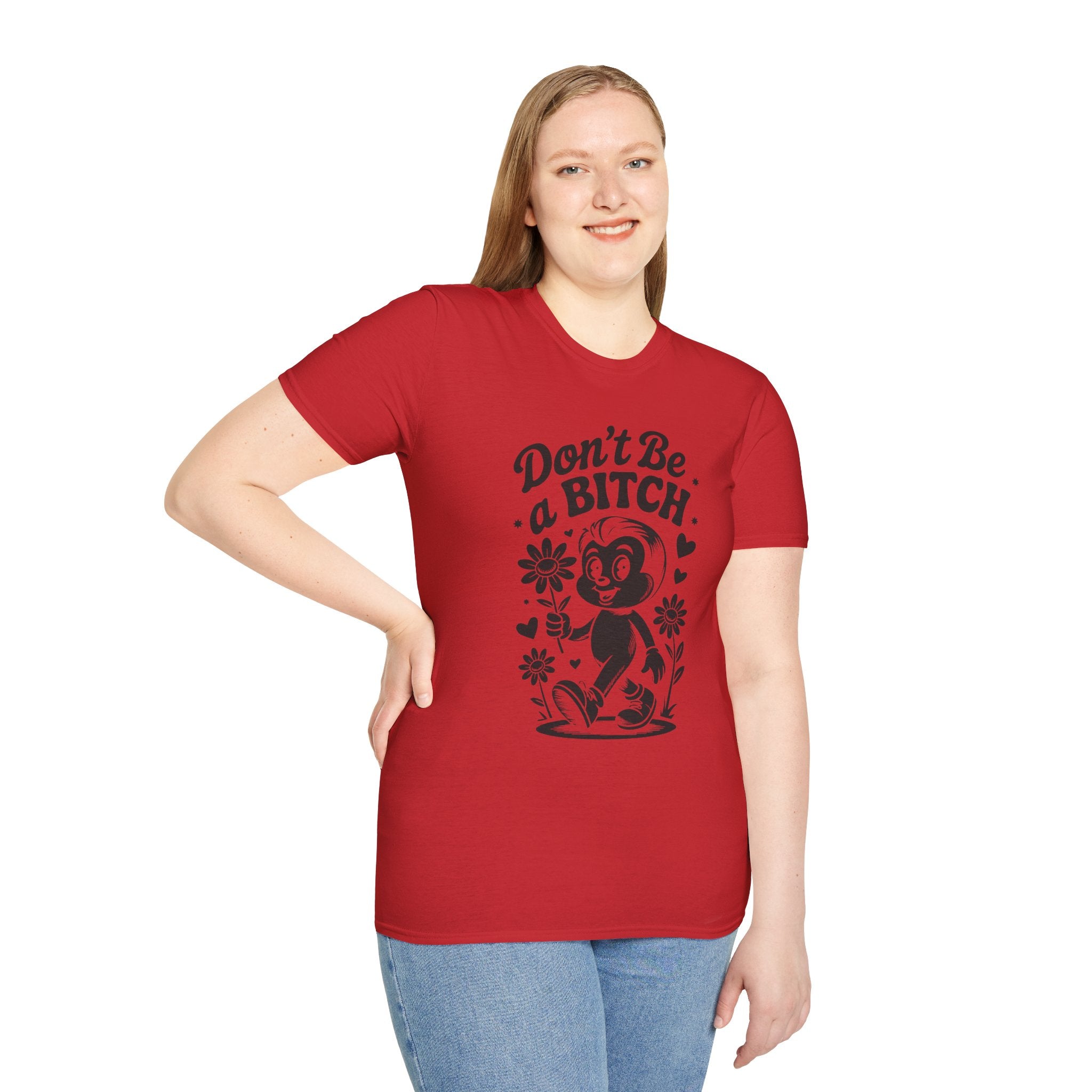 Don't Be a Bitch T-Shirt — Retro Cartoon Floral Graphic Tee