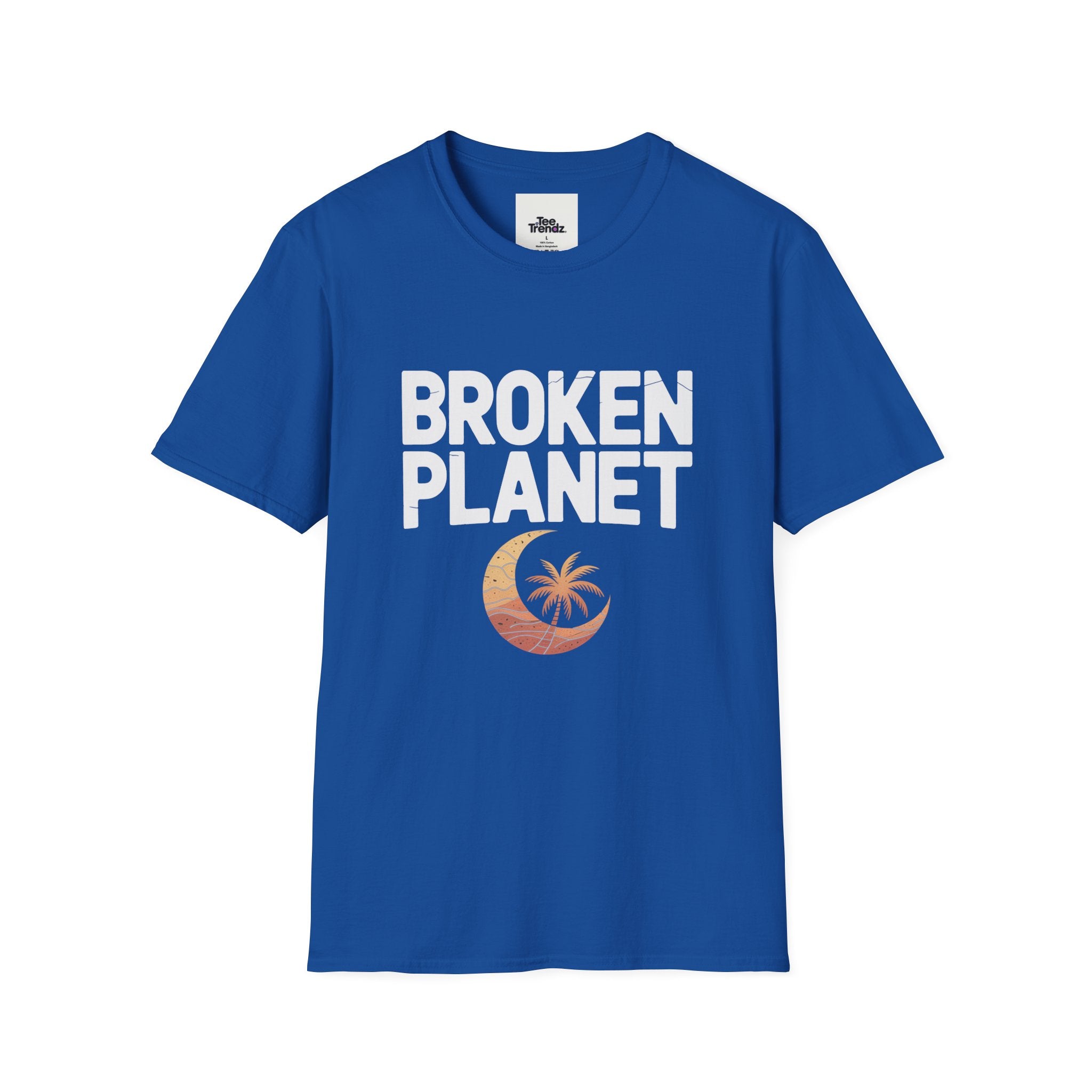 Broken Planet T-Shirt — Tropical Crescent Palm Graphic Tee