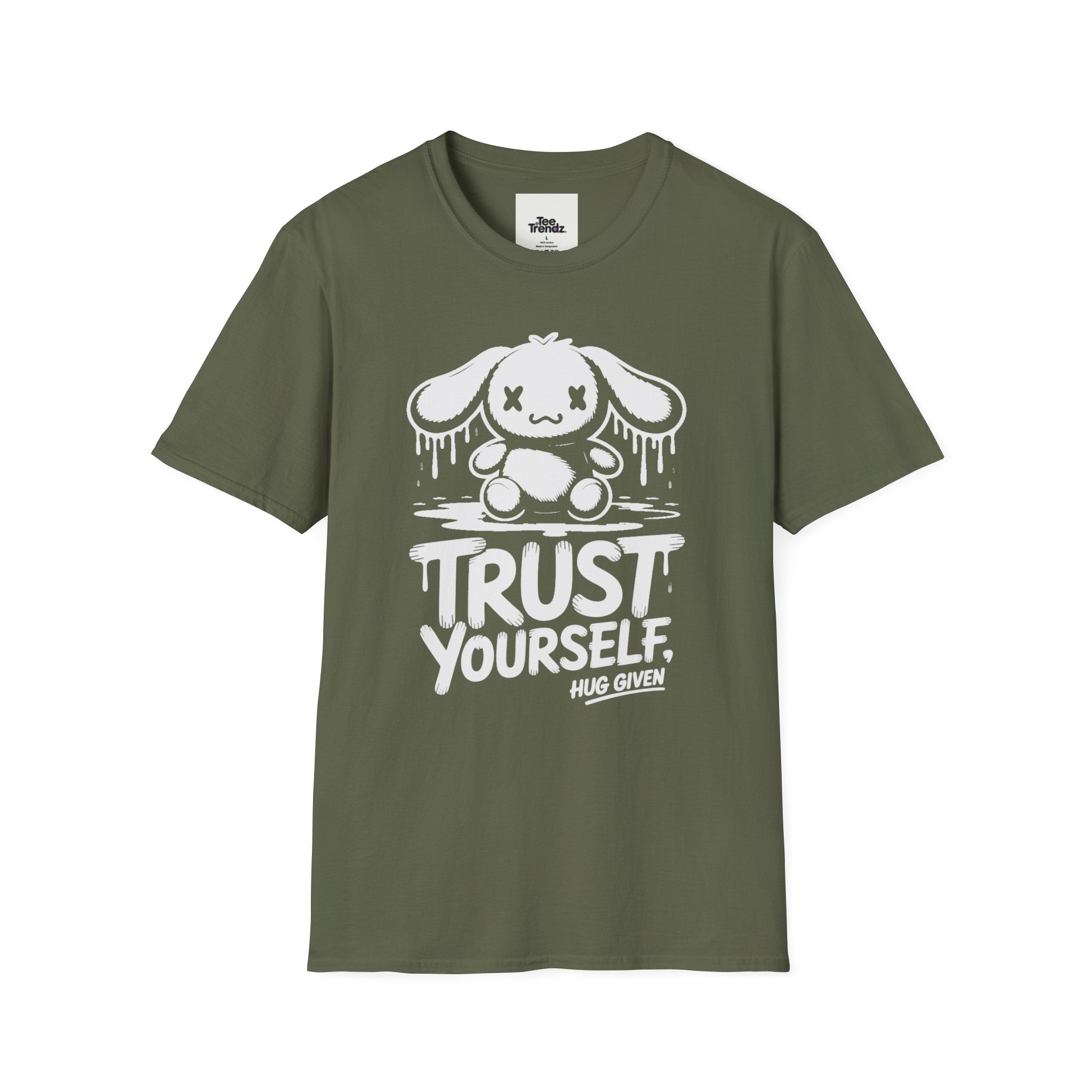 Trust Yourself Cute Bunny Graphic Tee — "Trust Yourself" Motivational T-Shirt