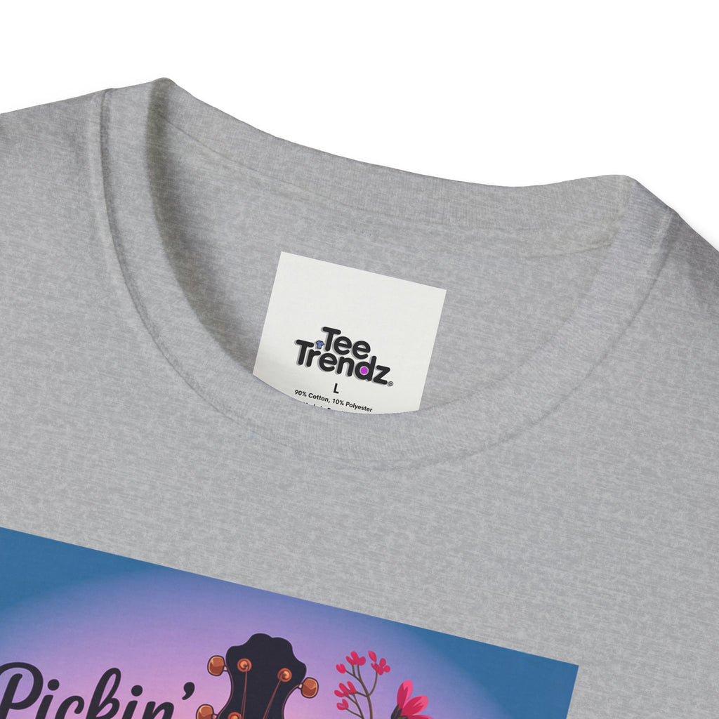 Banjo Floral Tee — "Pickin' Petals, Pickin' Strings" Nashville Summer Vibes