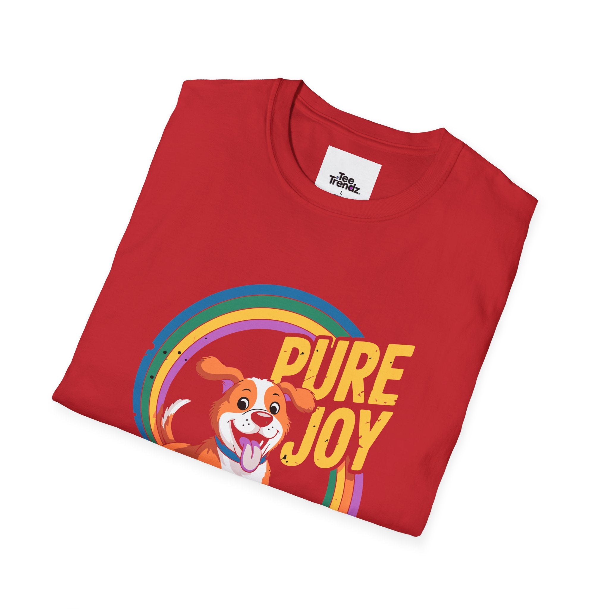 Pure Joy Dog T-Shirt – Playful Beagle Graphic Tee with Rainbow