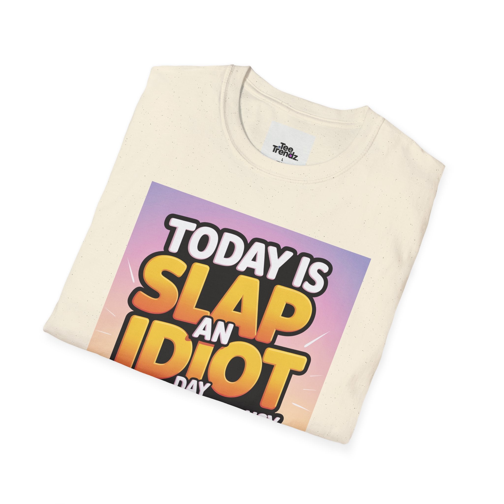 Funny Graphic T-Shirt – "Today Is Slap An Idiot Day" Cartoon Duck Tee