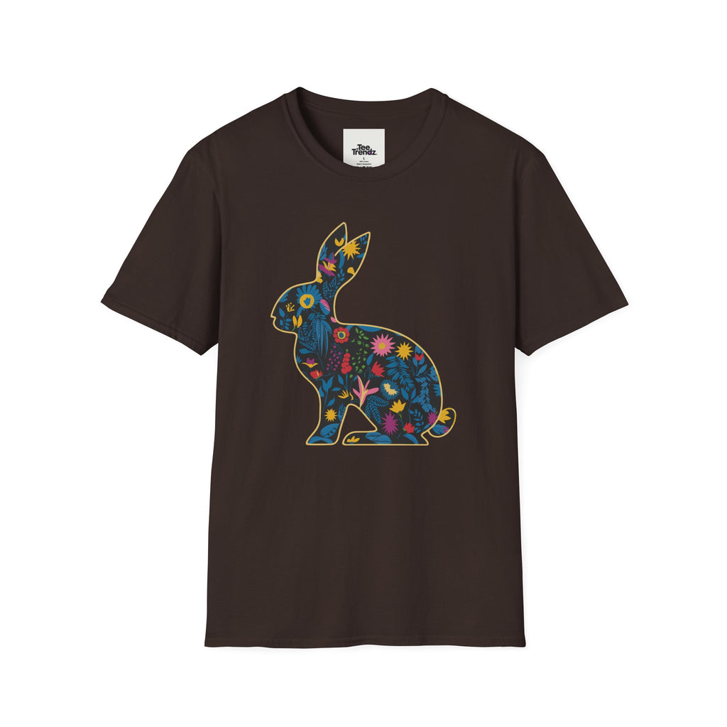 Floral Silhouette Rabbit T-Shirt