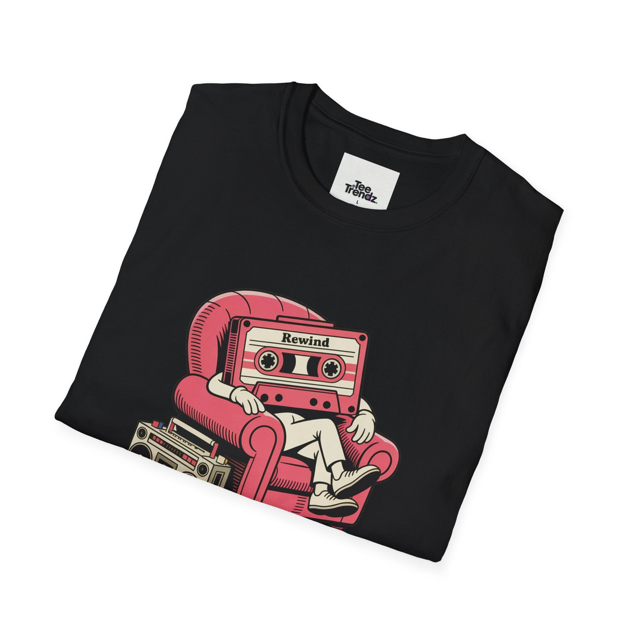 T-Shirt — "Rewind: Good Vibes Only" Retro Cassette Graphic Tee