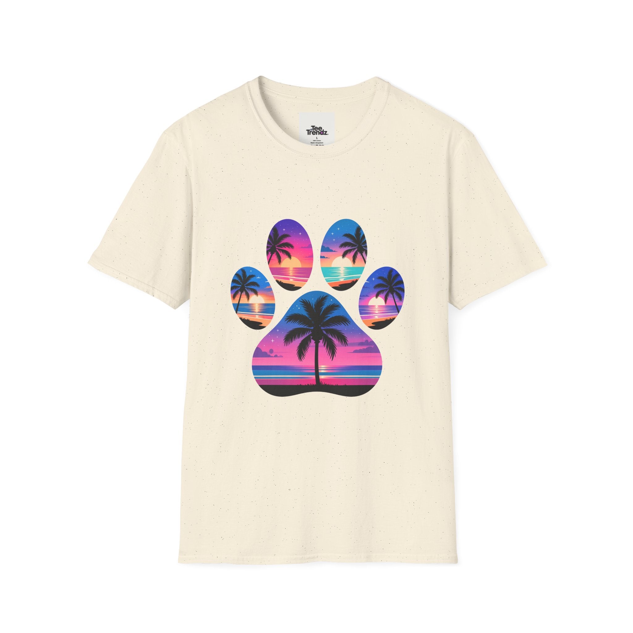 T-Shirt — Tropical Paw Sunset Graphic Tee