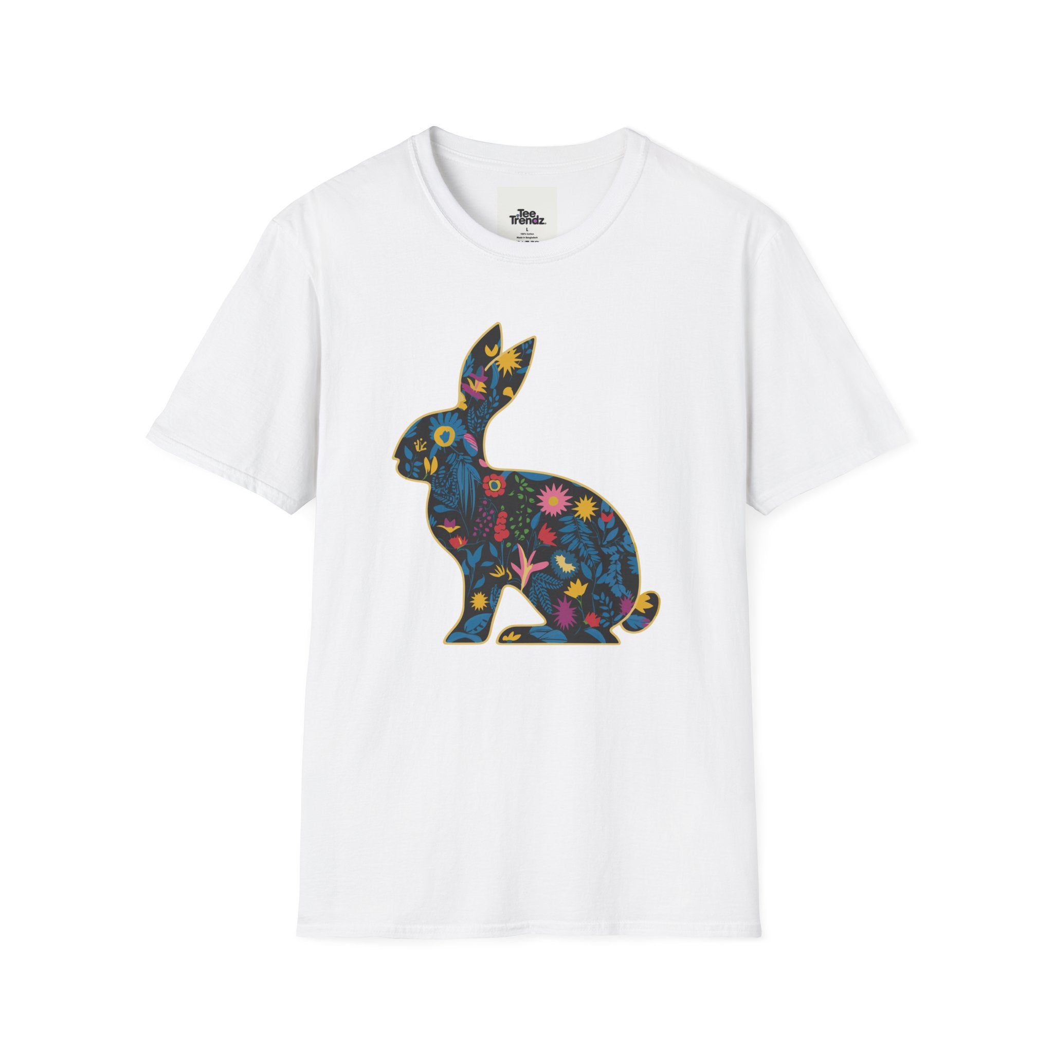 Floral Silhouette Rabbit T-Shirt