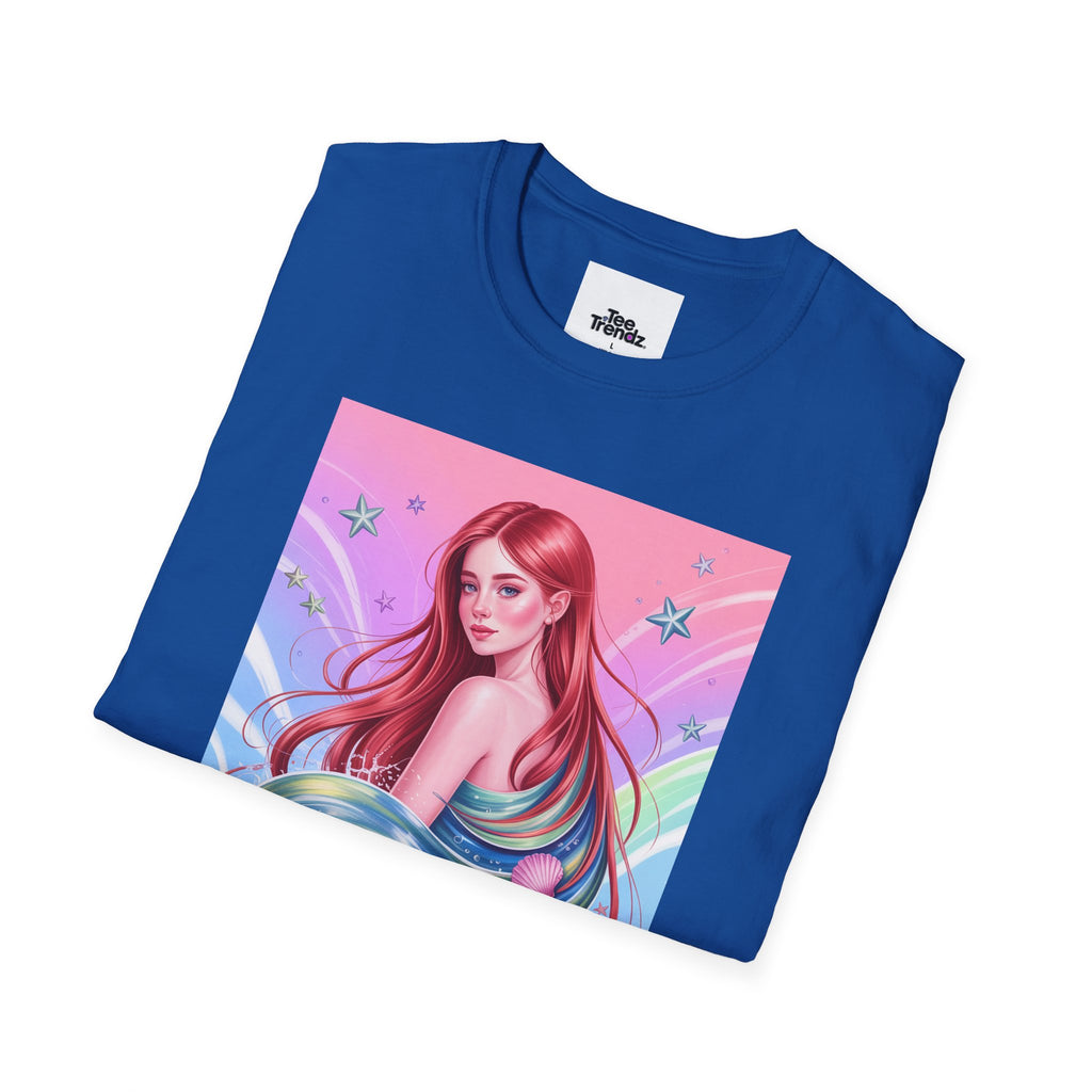 Mermaid Fantasy T-Shirt — Pastel Cosmic Sea Girl Graphic Tee