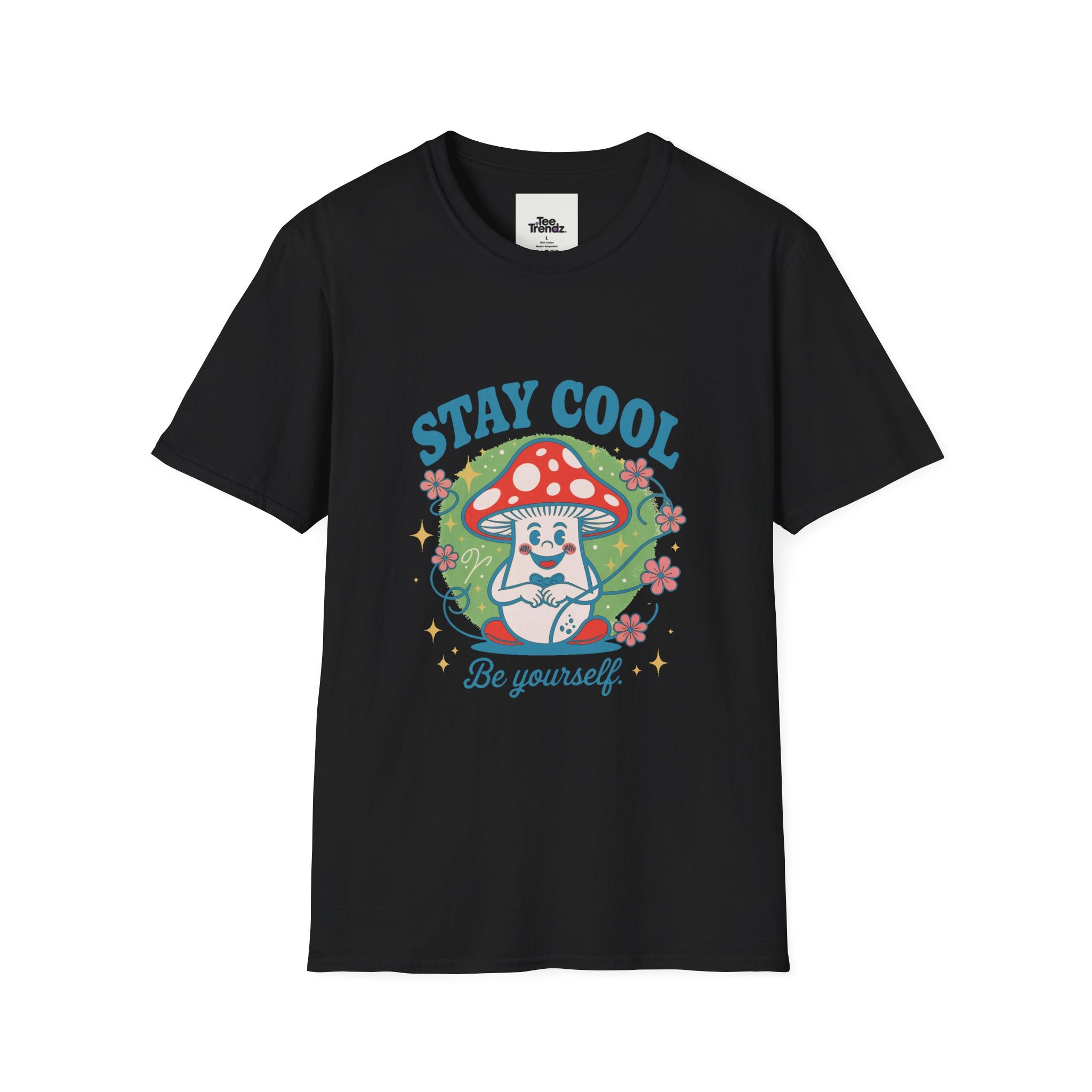 Stay Cool Mushroom T-Shirt — 'Be Yourself' Retro Cute Graphic Tee