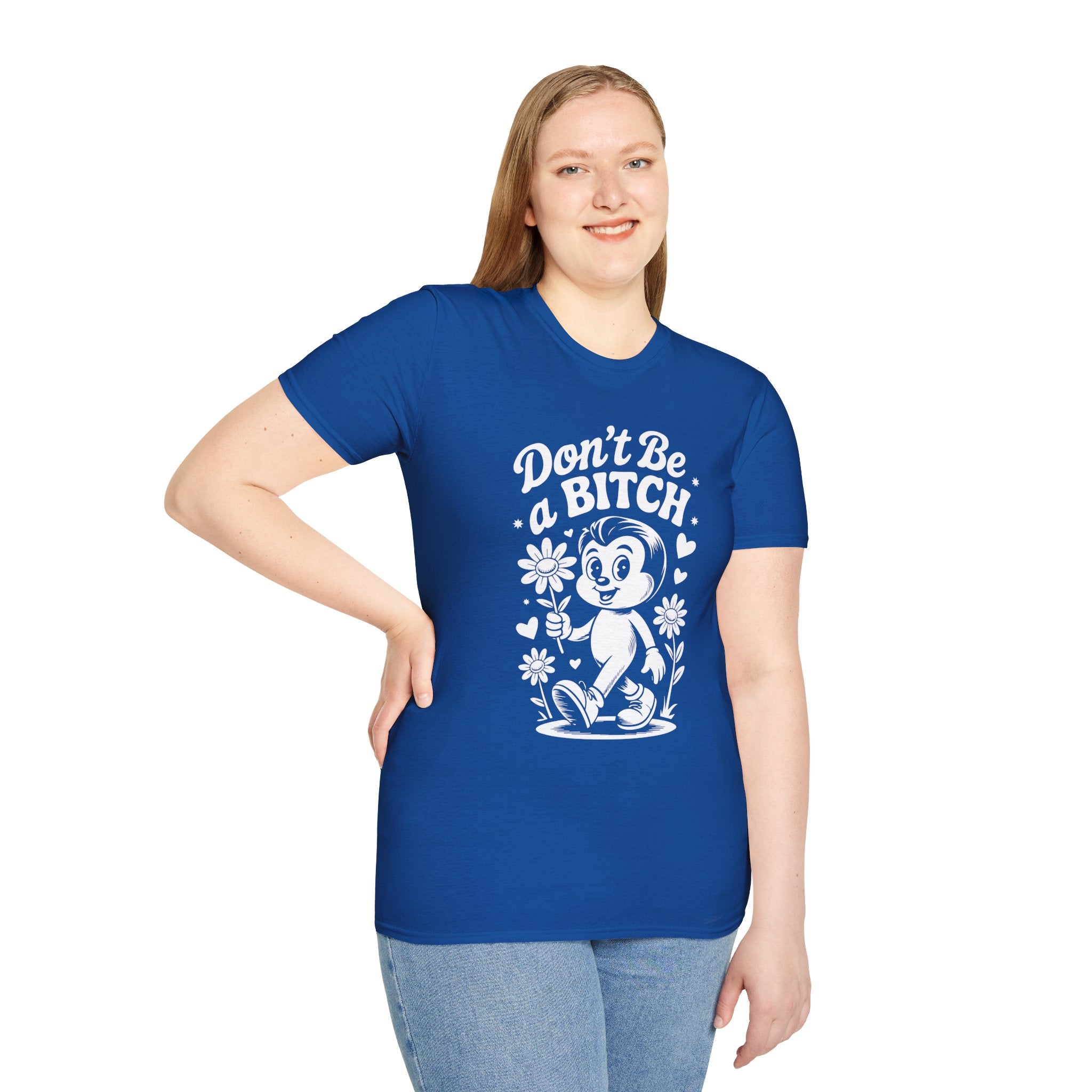 Don't Be a Bitch T-Shirt — Retro Cartoon Floral Graphic Tee
