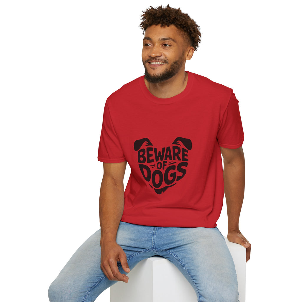 Beware of Dogs T-Shirt — Cute Dog Face Graphic Tee for Dog Lovers