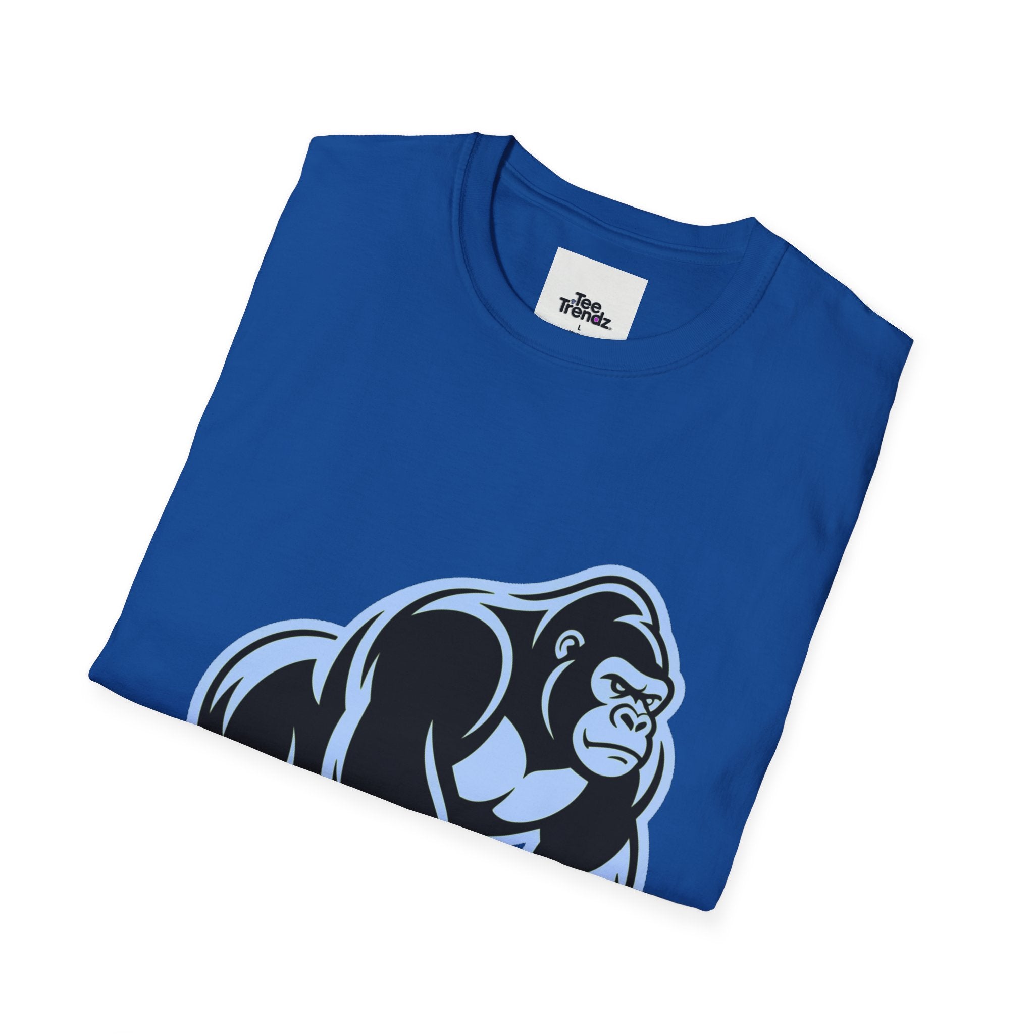 Gorilla Mascot T-Shirt — Bold Blue Ape Graphic Tee