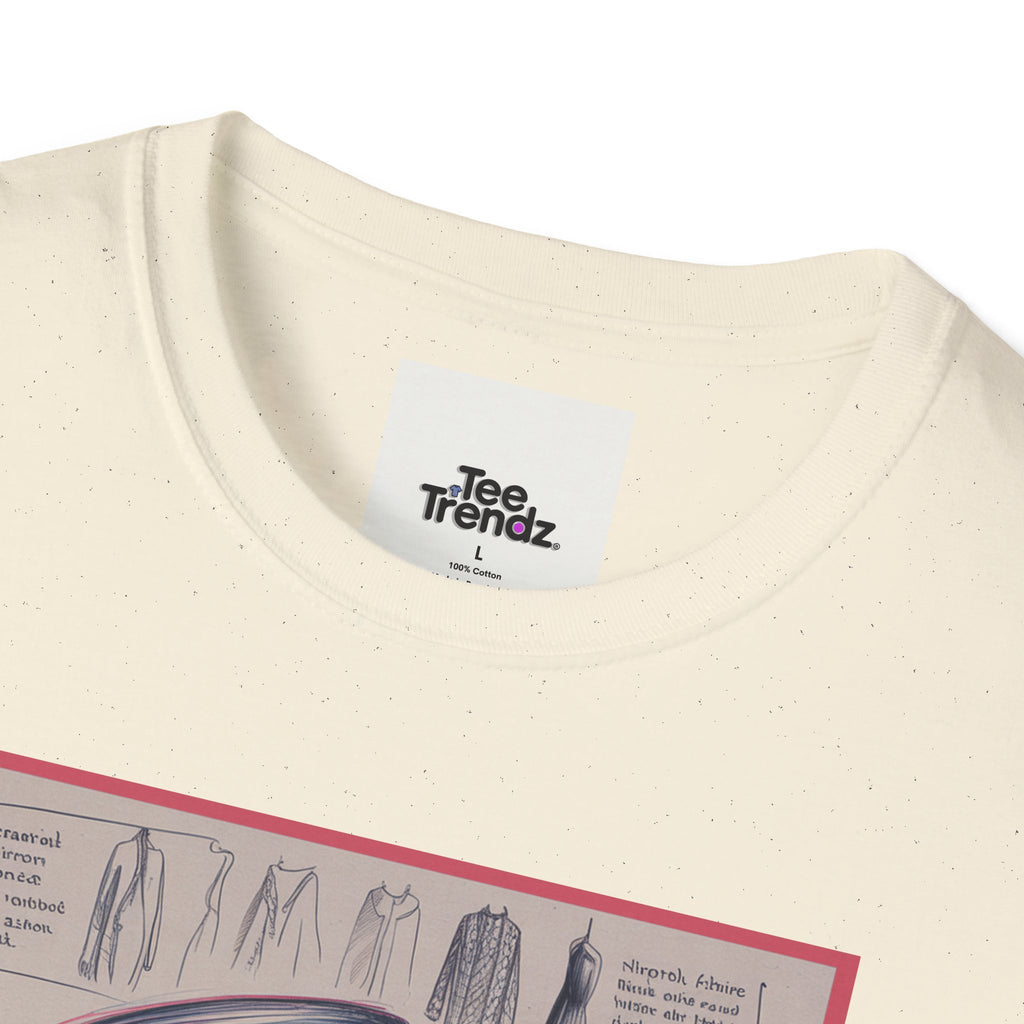 Vintage Portrait T-Shirt — Floral Hat Illustration