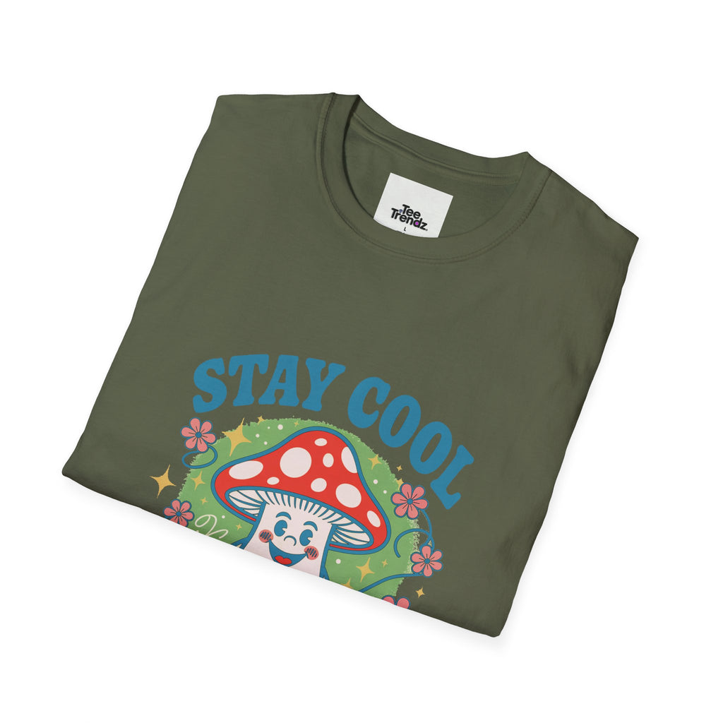 Stay Cool Mushroom T-Shirt — 'Be Yourself' Retro Cute Graphic Tee