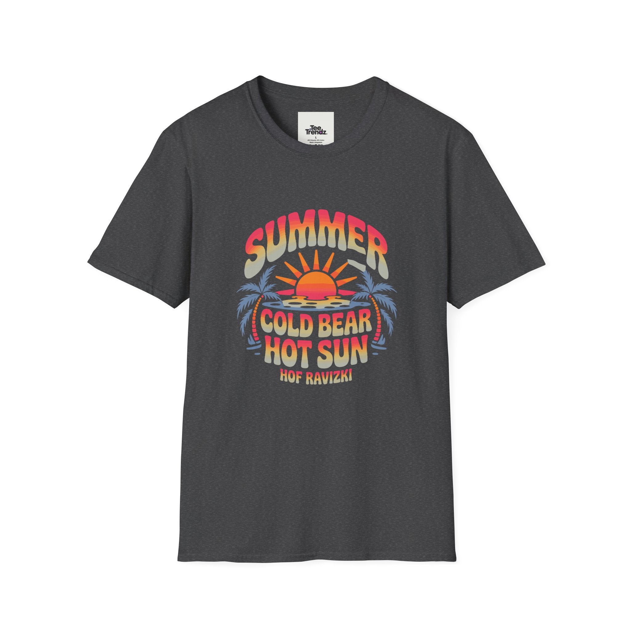 Summer Graphic T-Shirt — "Cold Bear Hot Sun" Retro Beach Tee