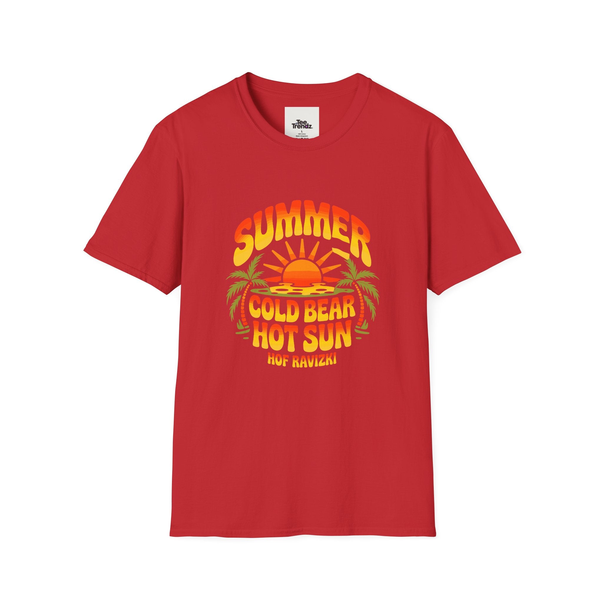 Summer Graphic T-Shirt — "Cold Bear Hot Sun" Retro Beach Tee
