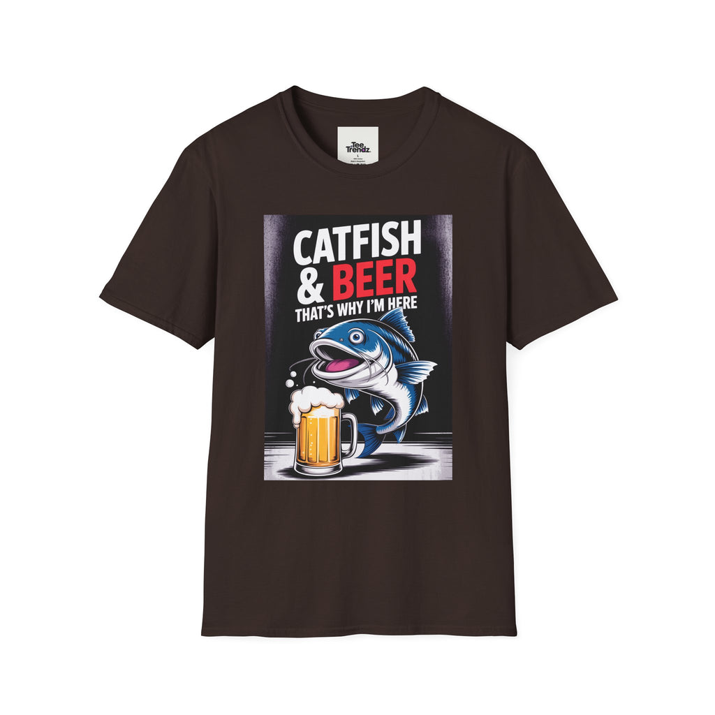 Catfish & Beer T-Shirt — Funny Fishing Shirt with Beer Graphic