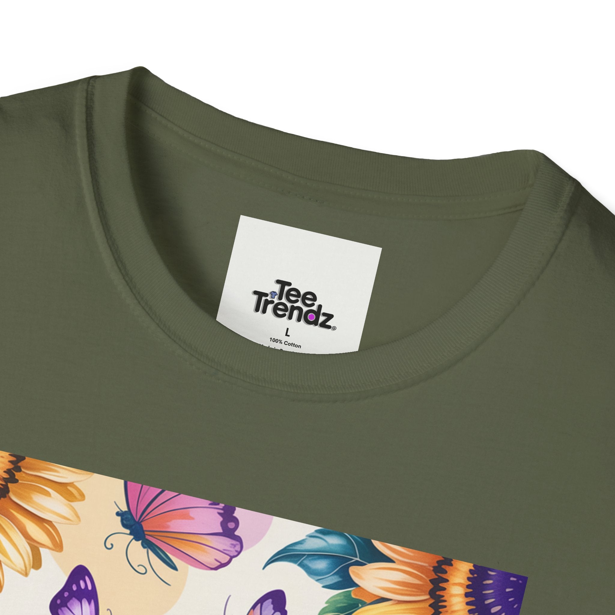 Chasing Sunshine T-Shirt — Floral Sunflower & Butterfly Graphic Tee