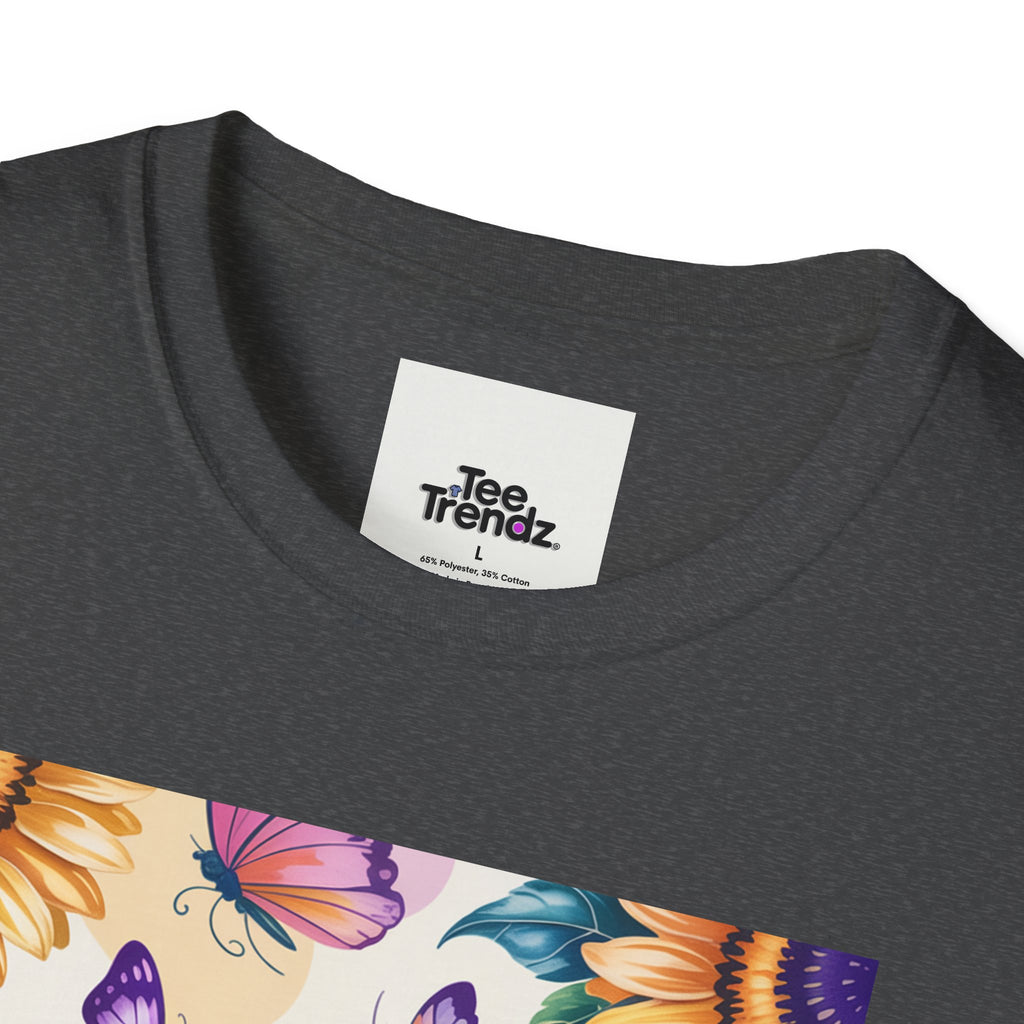Chasing Sunshine T-Shirt — Floral Sunflower & Butterfly Graphic Tee