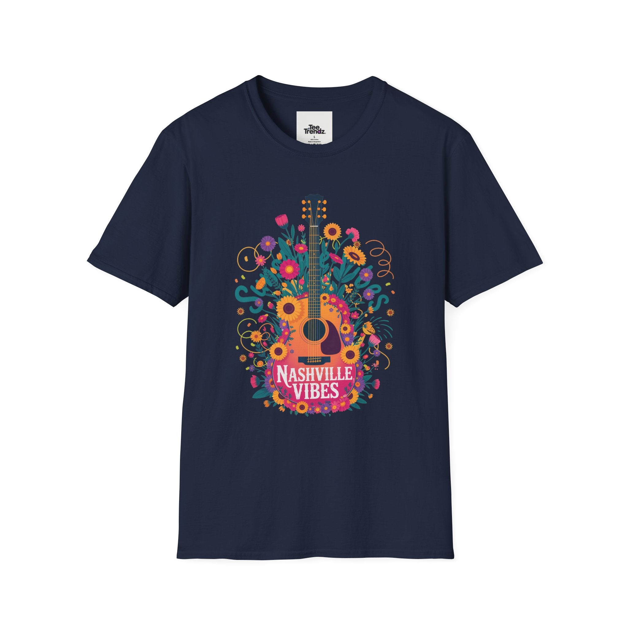 Nashville Vibes Guitar T-Shirt – Floral Music Festival Tee
