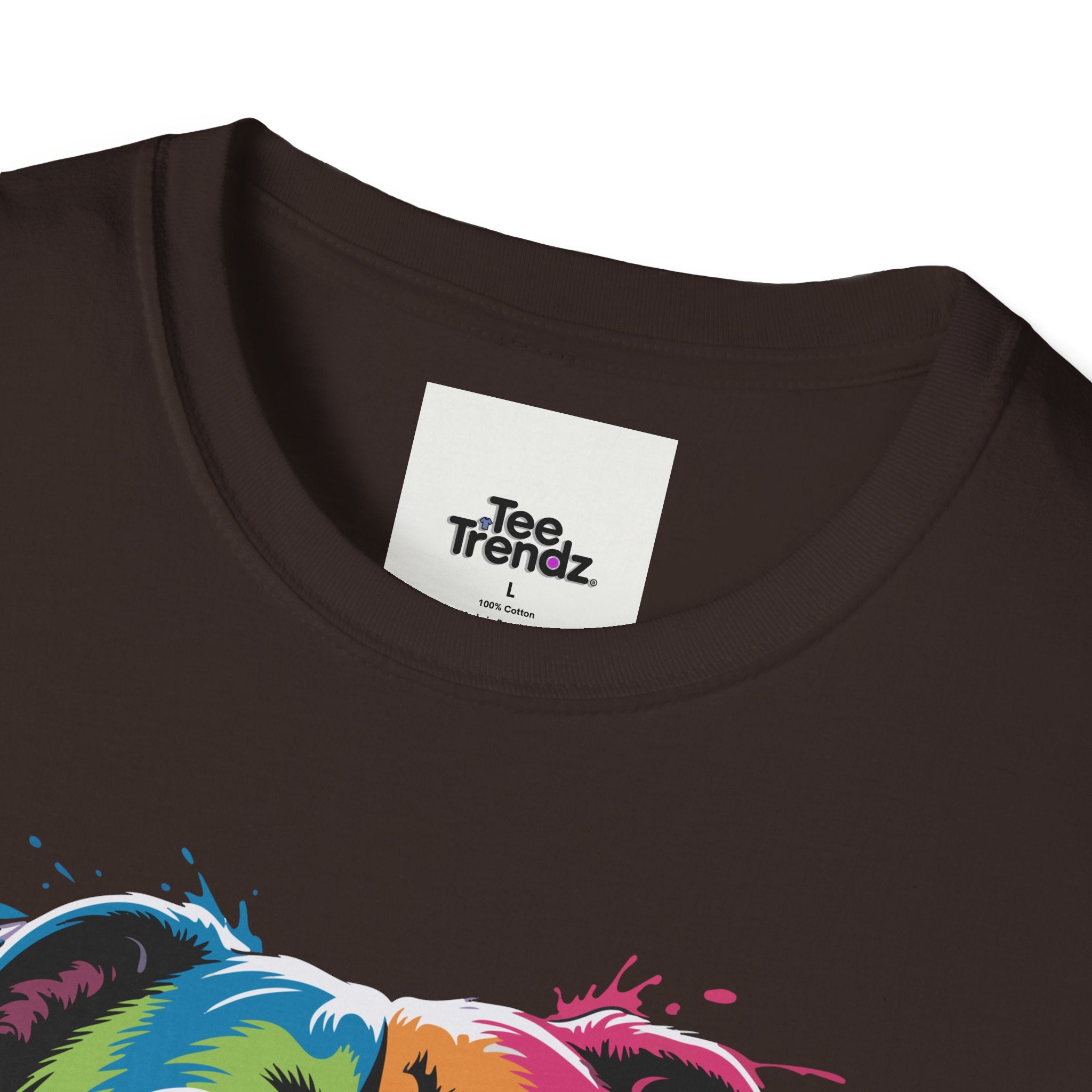 Colorful Pitbull Portrait T-Shirt — Vibrant Dog Art Tee