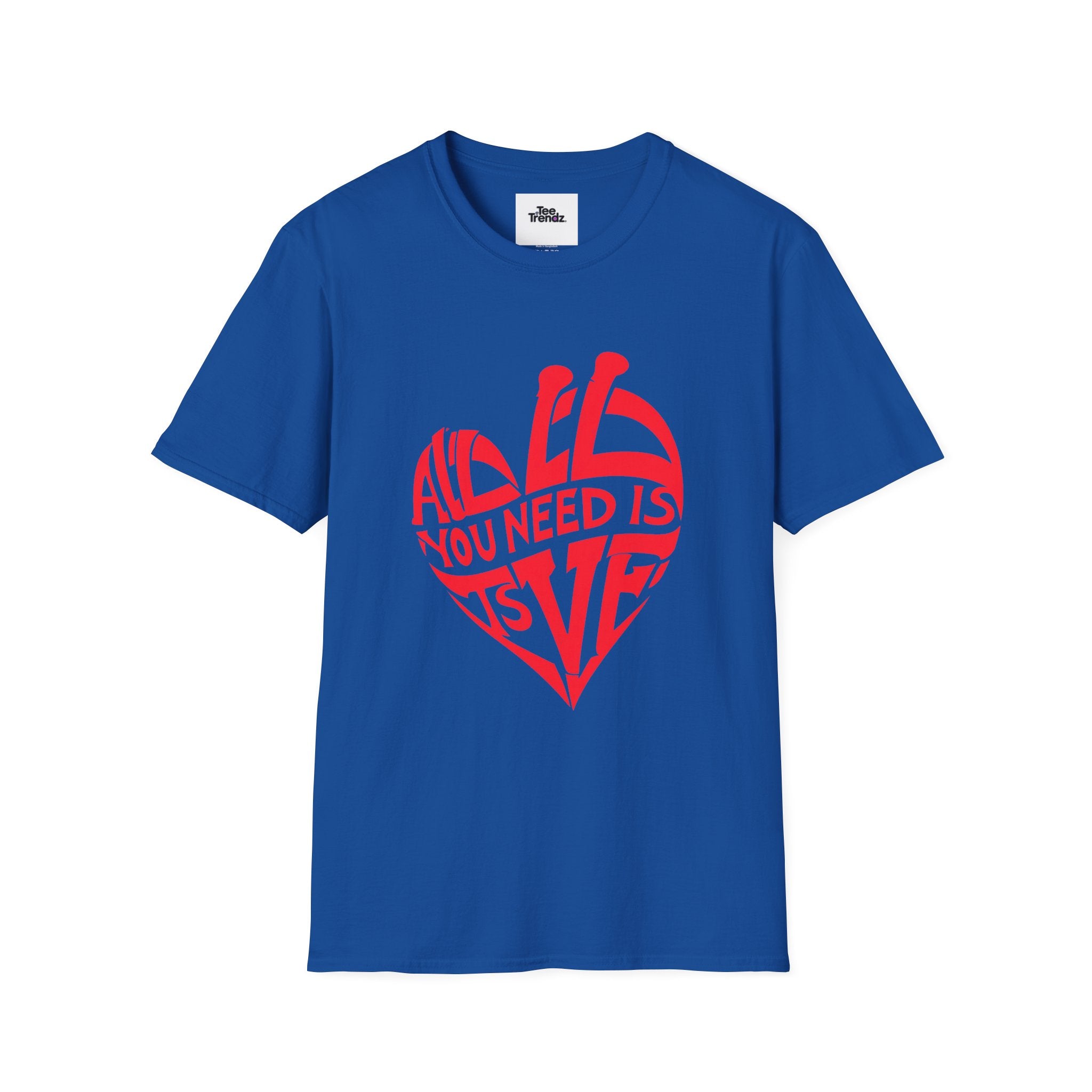 Love Heart T-Shirt — "All You Need Is Love" Retro Graphic
