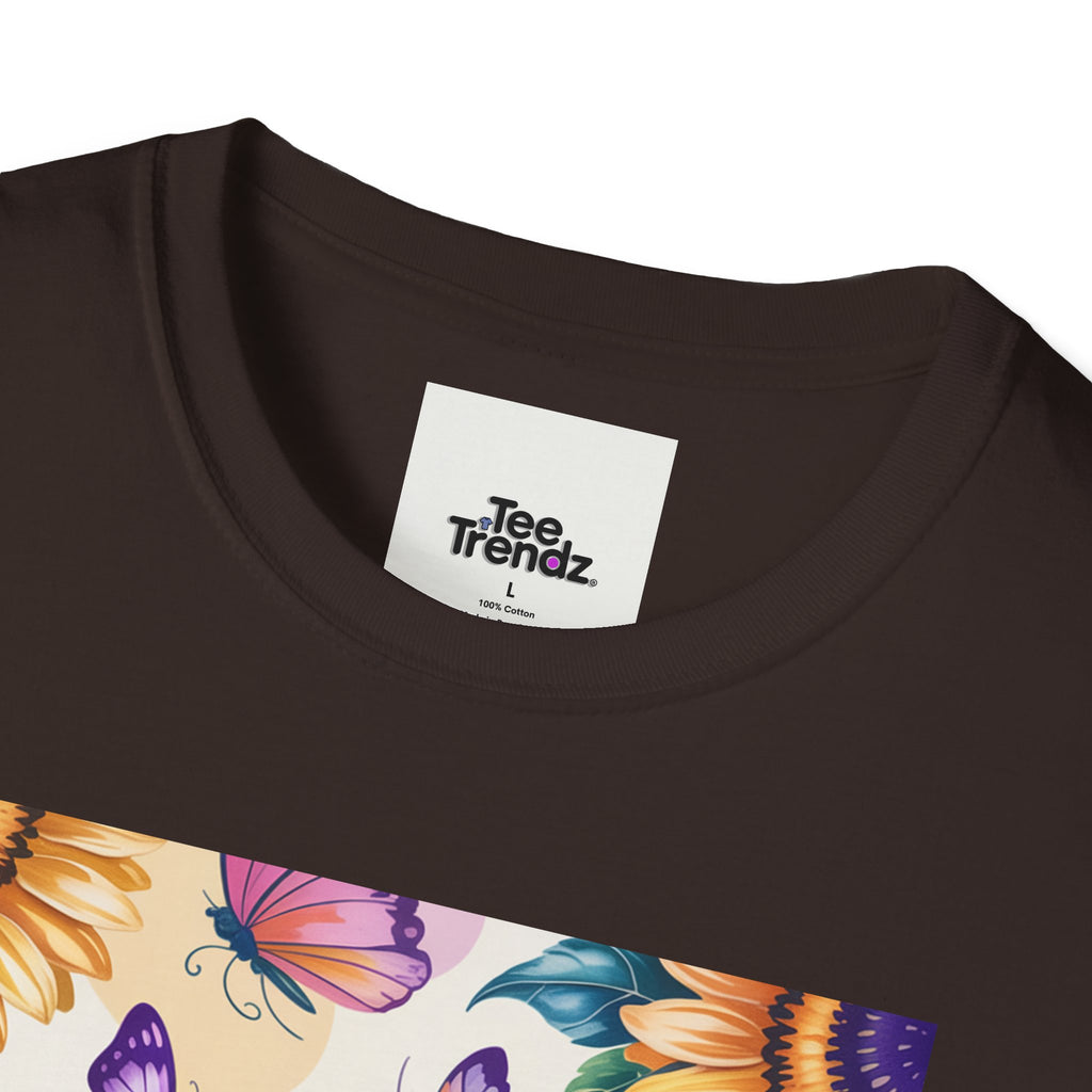 Chasing Sunshine T-Shirt — Floral Sunflower & Butterfly Graphic Tee