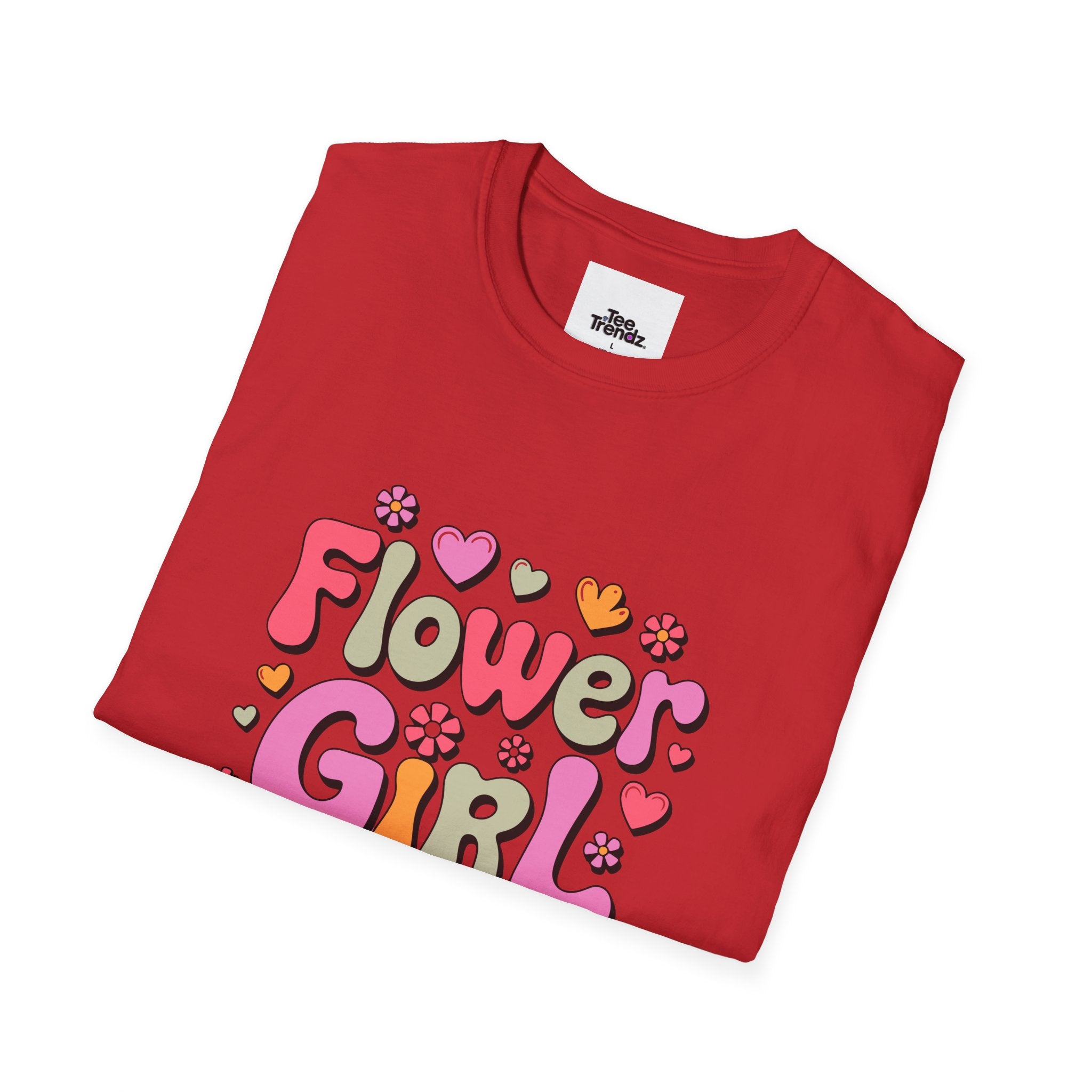 Flower Girl T-Shirt — Cute Retro Floral Wedding Tee for Kids