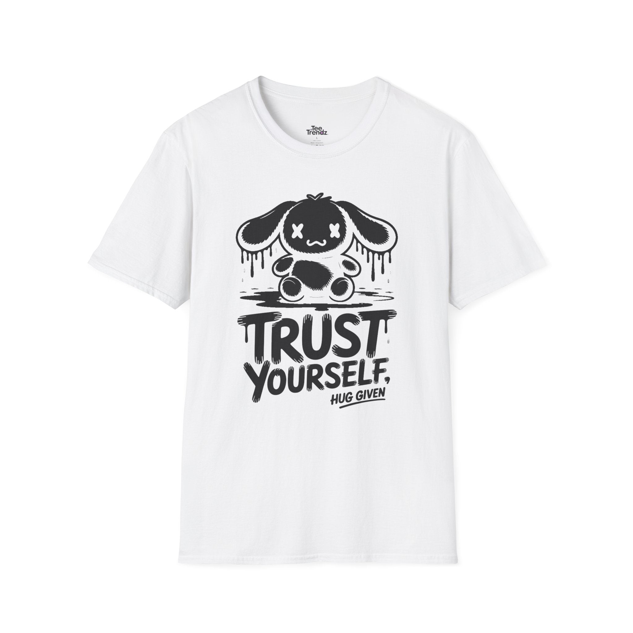 Trust Yourself Cute Bunny Graphic Tee — "Trust Yourself" Motivational T-Shirt